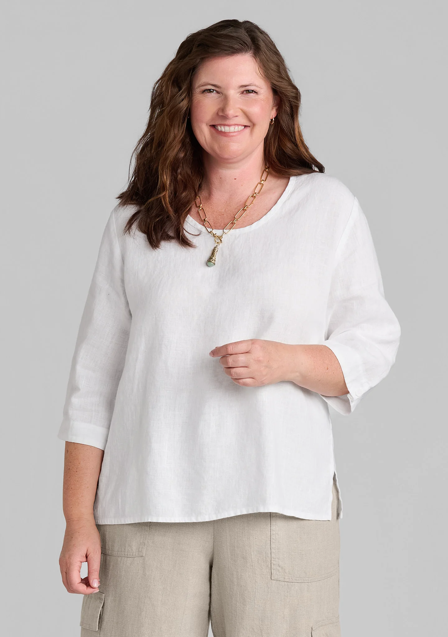 3/4 Pullover - Linen Top - Image 4
