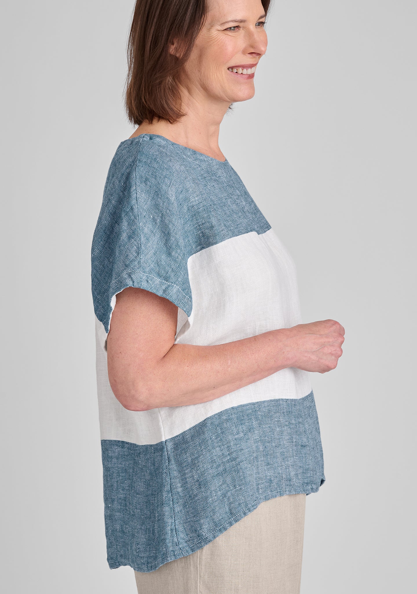 Back Slit Tee - Linen Shirt - FINAL SALE - Image 9