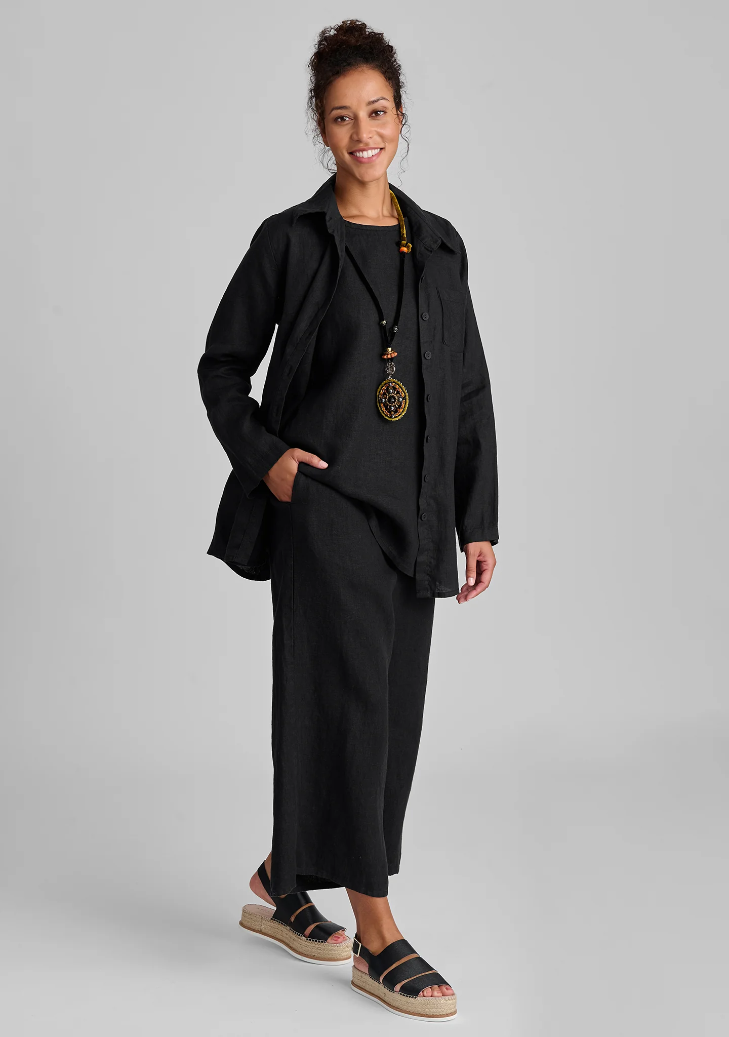 Bias Back Shirt - Linen Shirt - Image 3