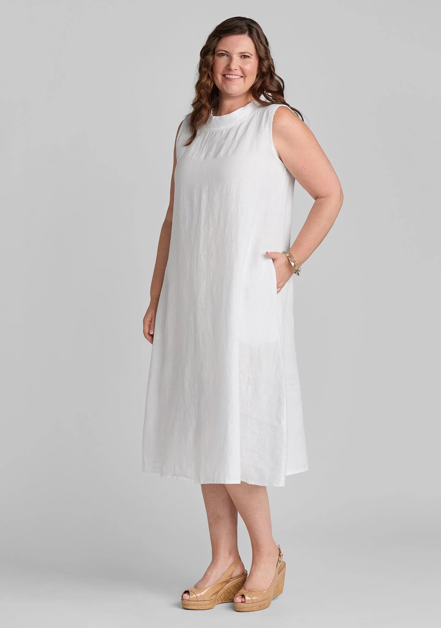 Brooke Dress - Sleeveless Linen Dress - Image 4