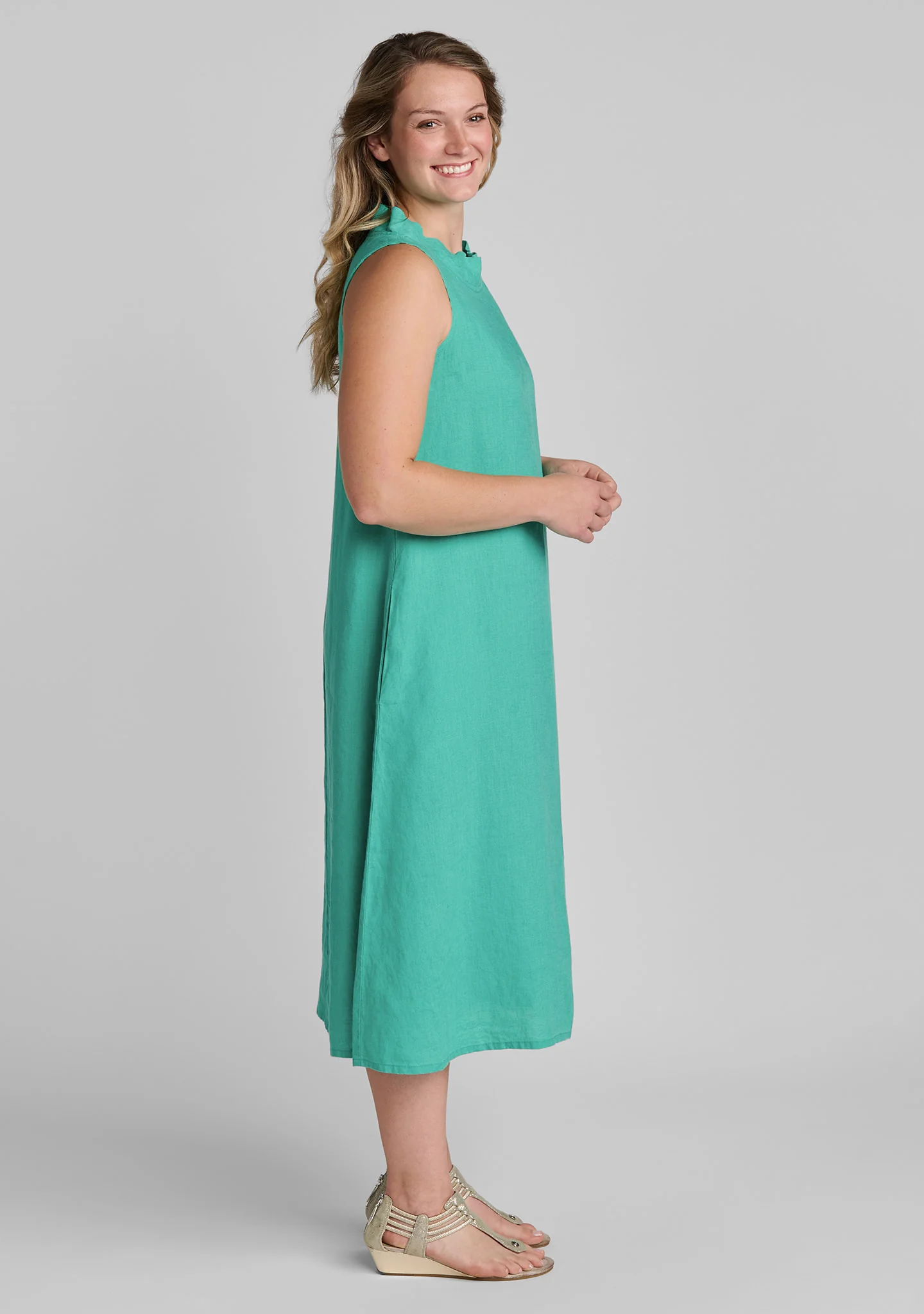 Brooke Dress - Sleeveless Linen Dress - Image 8
