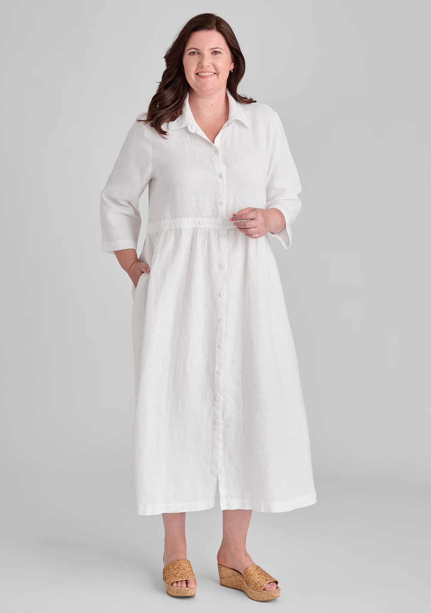 Button Down Dress - Linen Maxi Dress - FINAL SALE - Image 4