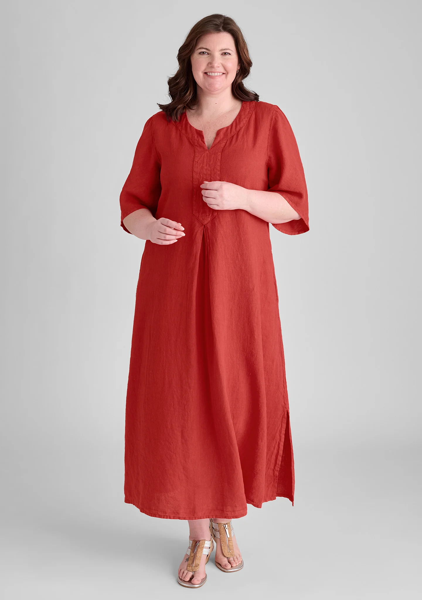 Caftan Dress - Linen Maxi Dress - FINAL SALE - Image 4