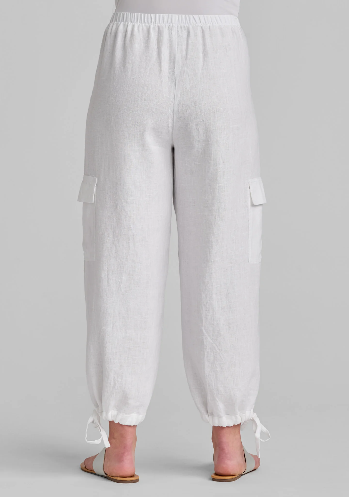 Cargo Crop - Linen Pants With Elastic Waist - Image 5