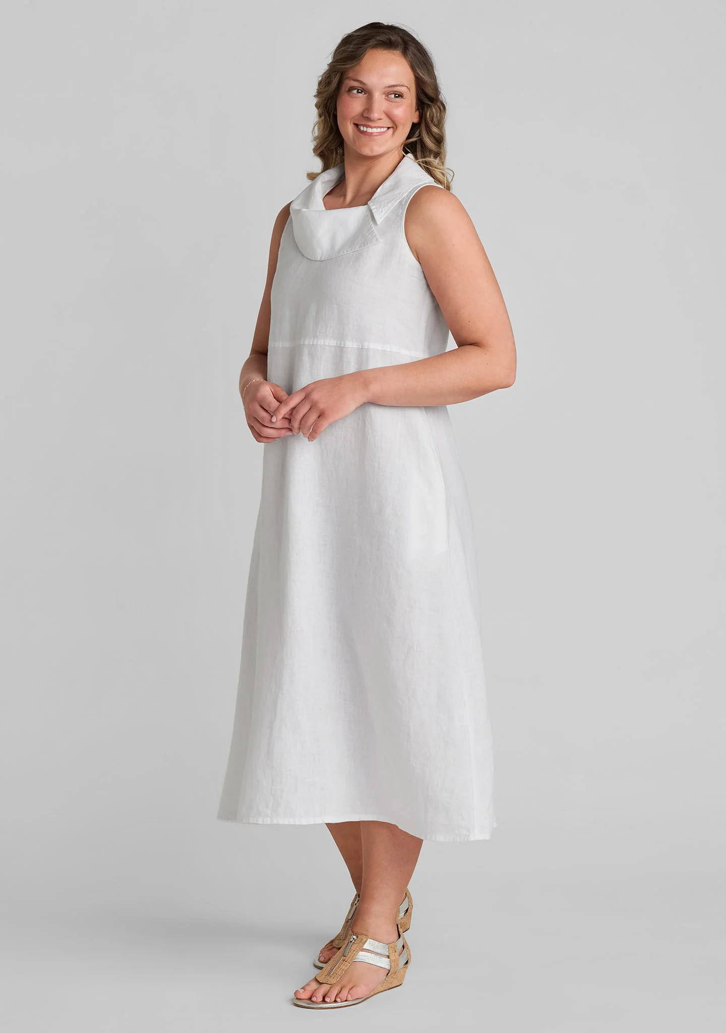 Collar Dress - Linen Maxi Dress - Image 3