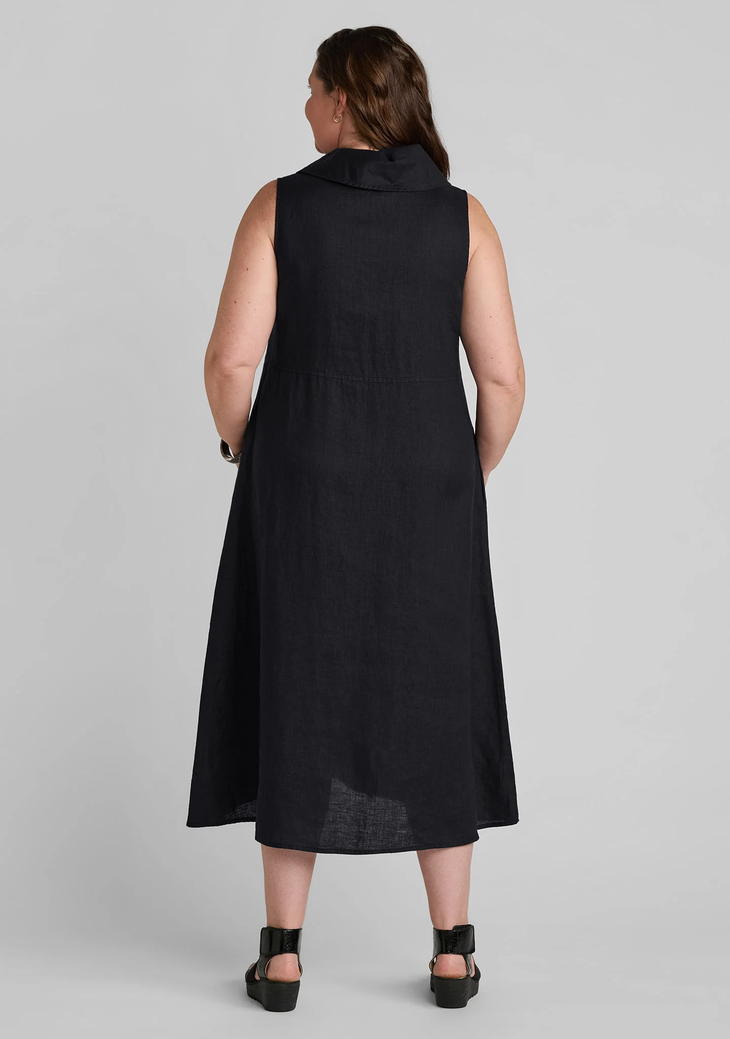 Collar Dress - Linen Maxi Dress - Image 6