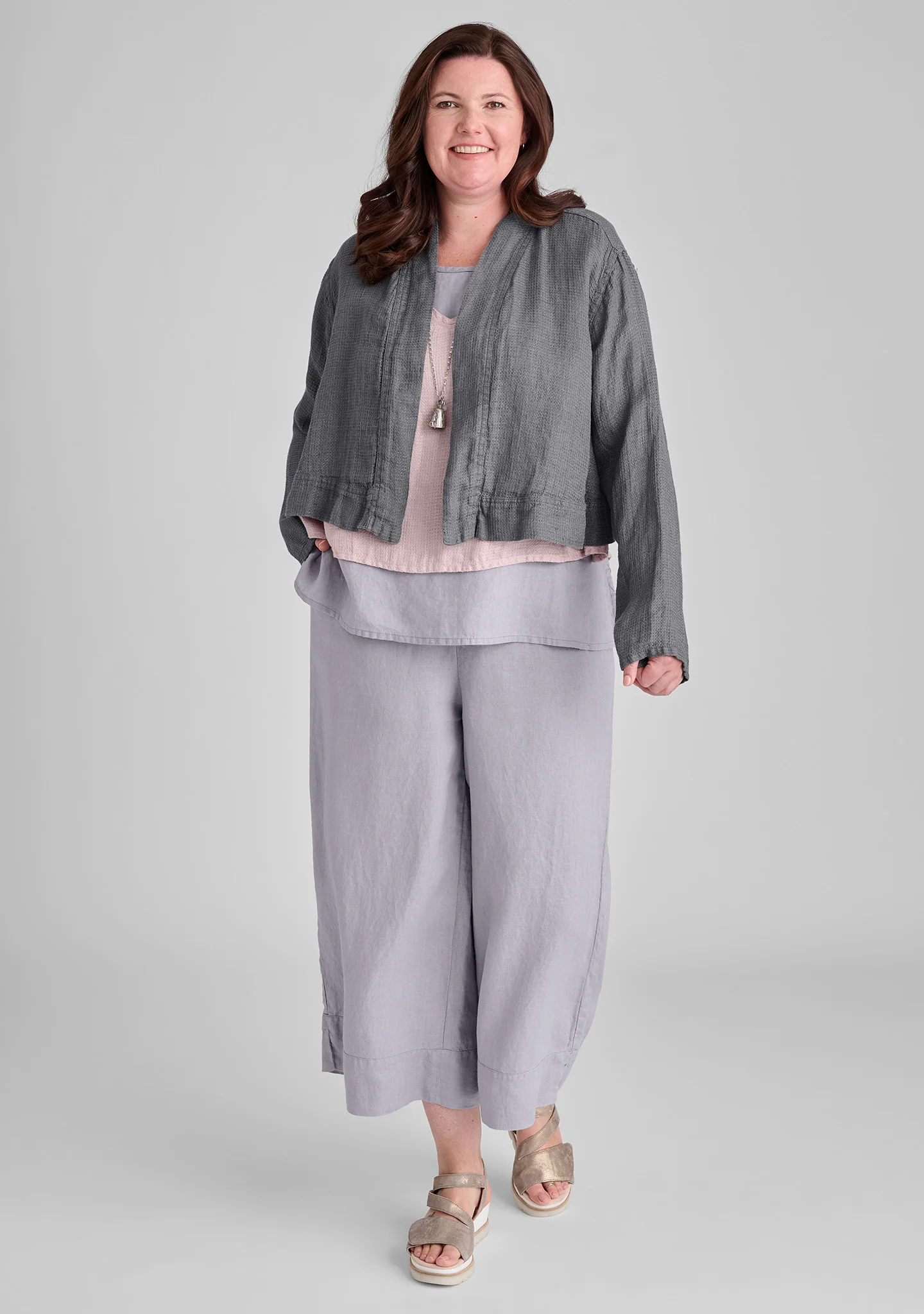 Cropped Cardigan - Linen Cardigan - FINAL SALE - Image 12