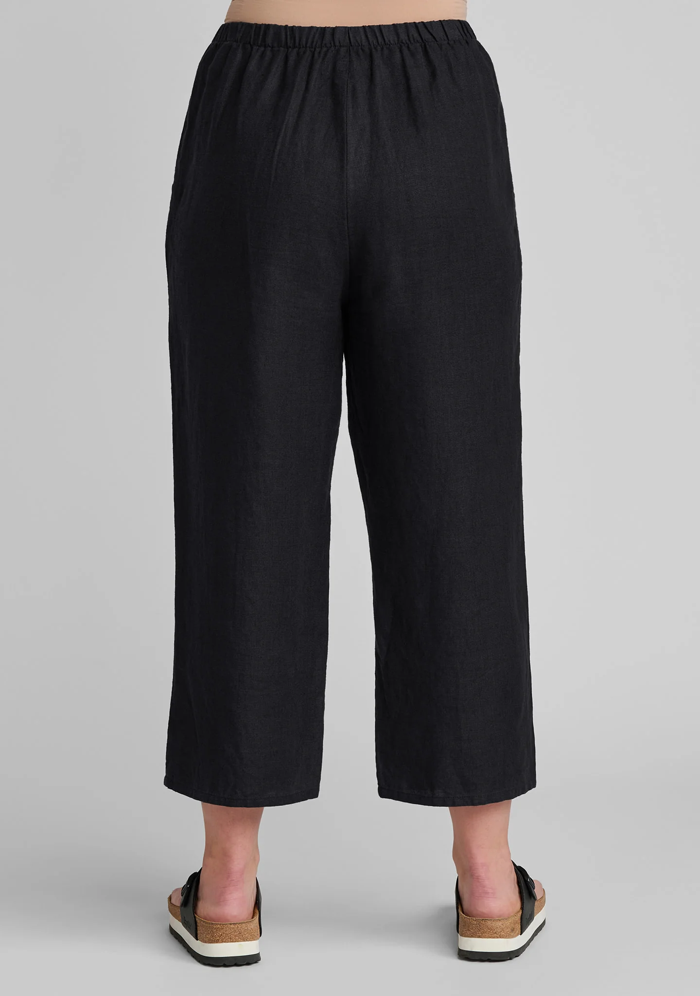 Cropped Floods - Linen Pants With Elastic Waist - Image 3