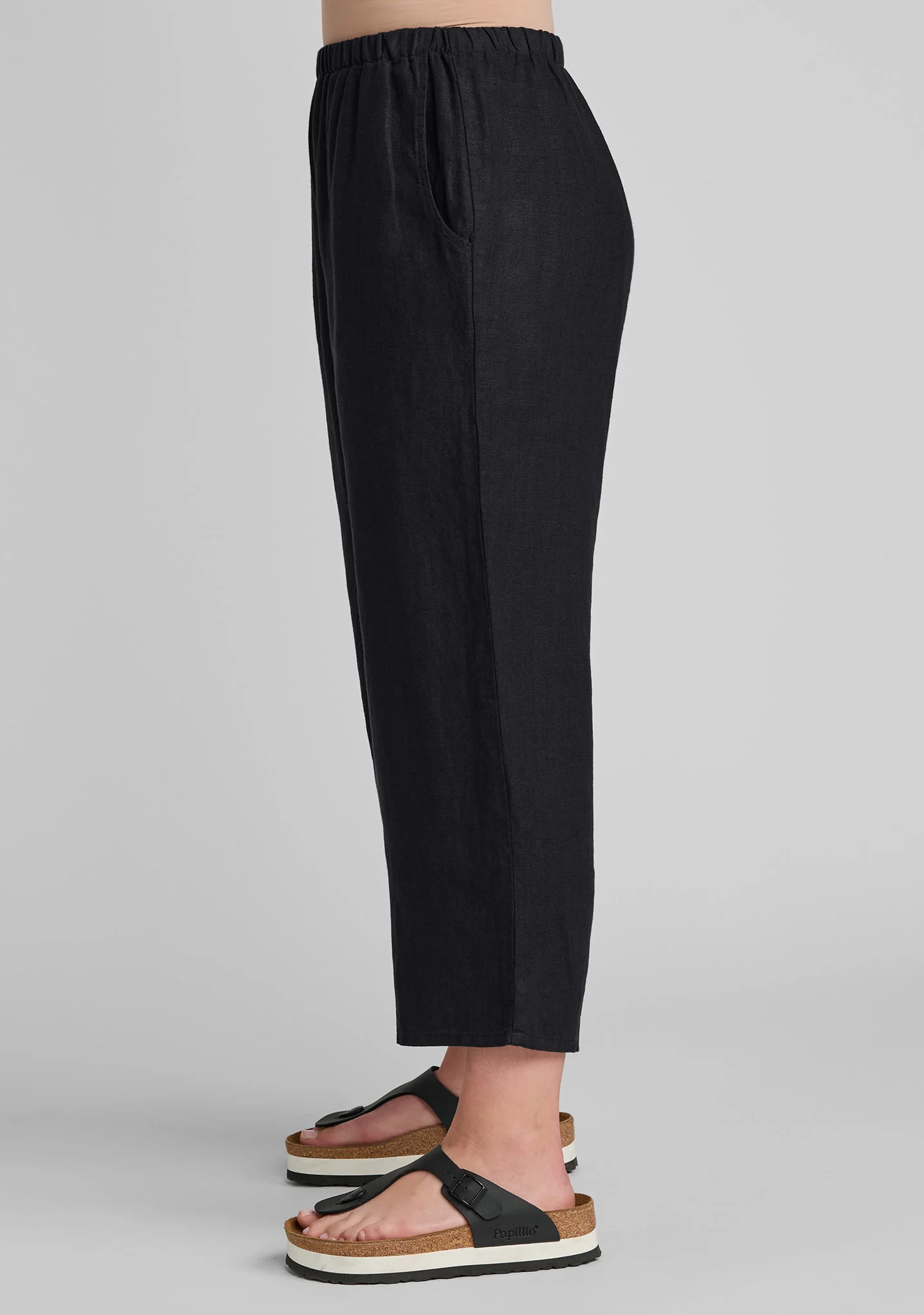 Cropped Floods - Linen Pants With Elastic Waist - Image 5