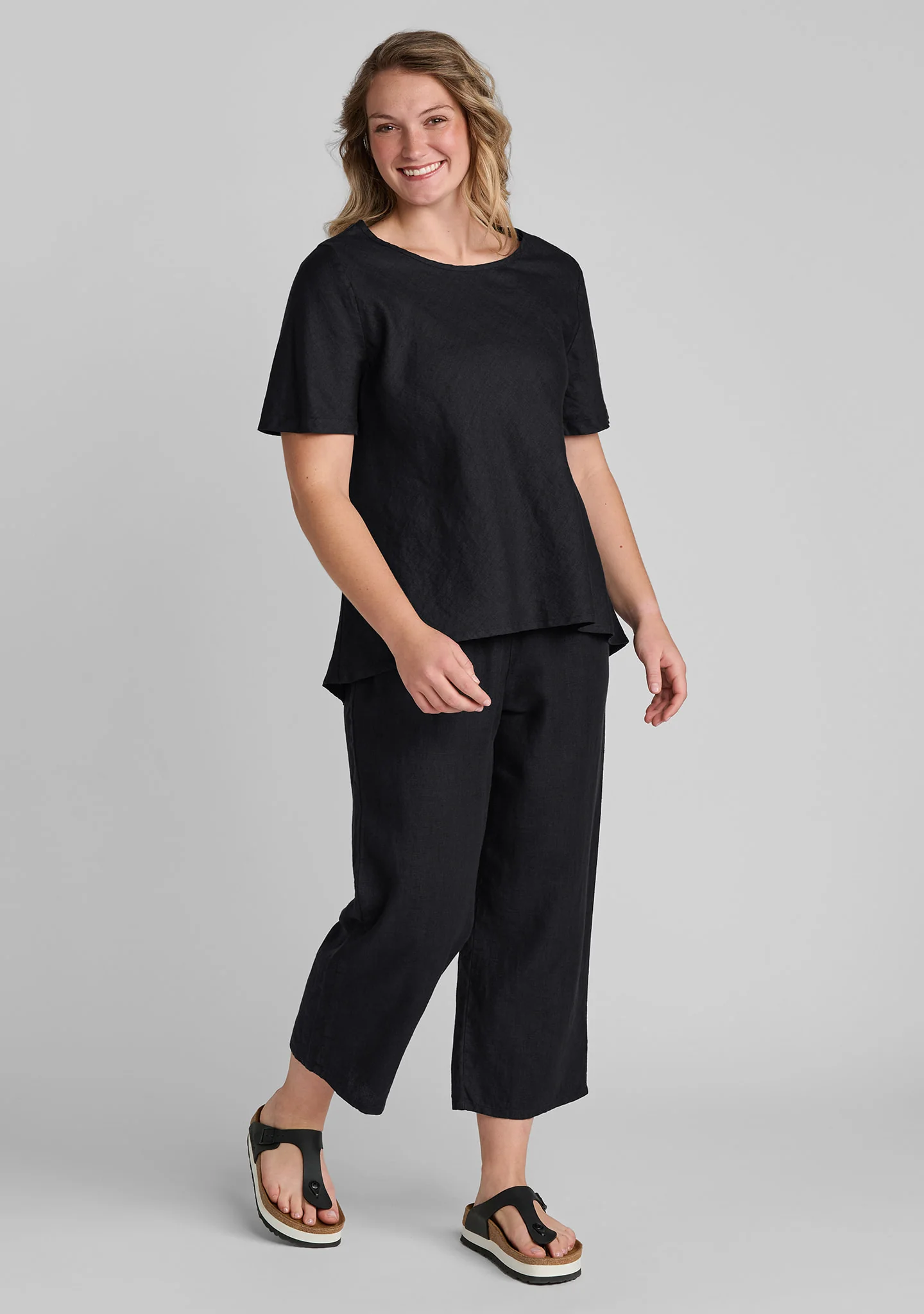 Cropped Floods - Linen Pants With Elastic Waist - Image 7