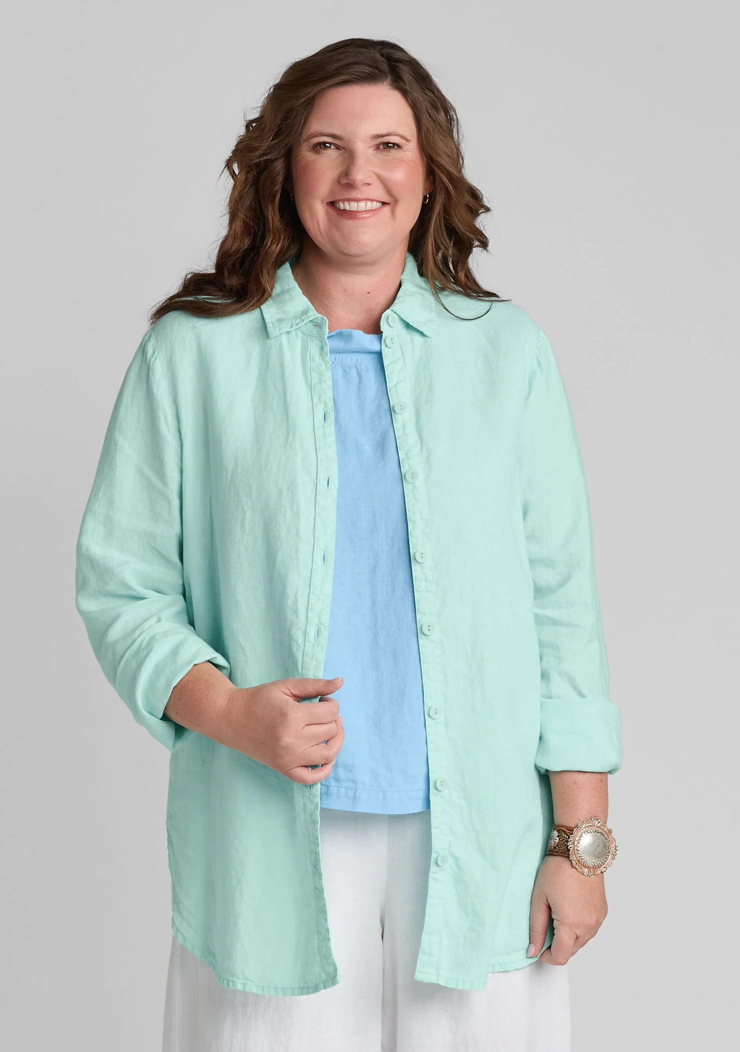 Crossroads Blouse - Linen Button Down Shirt - Image 4