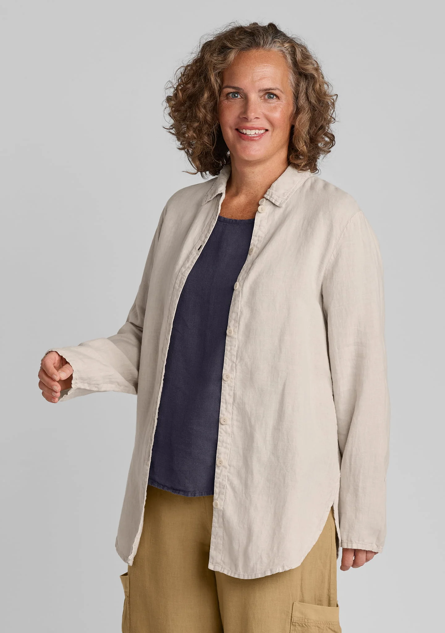 Crossroads Blouse - Linen Button Down Shirt - Image 5