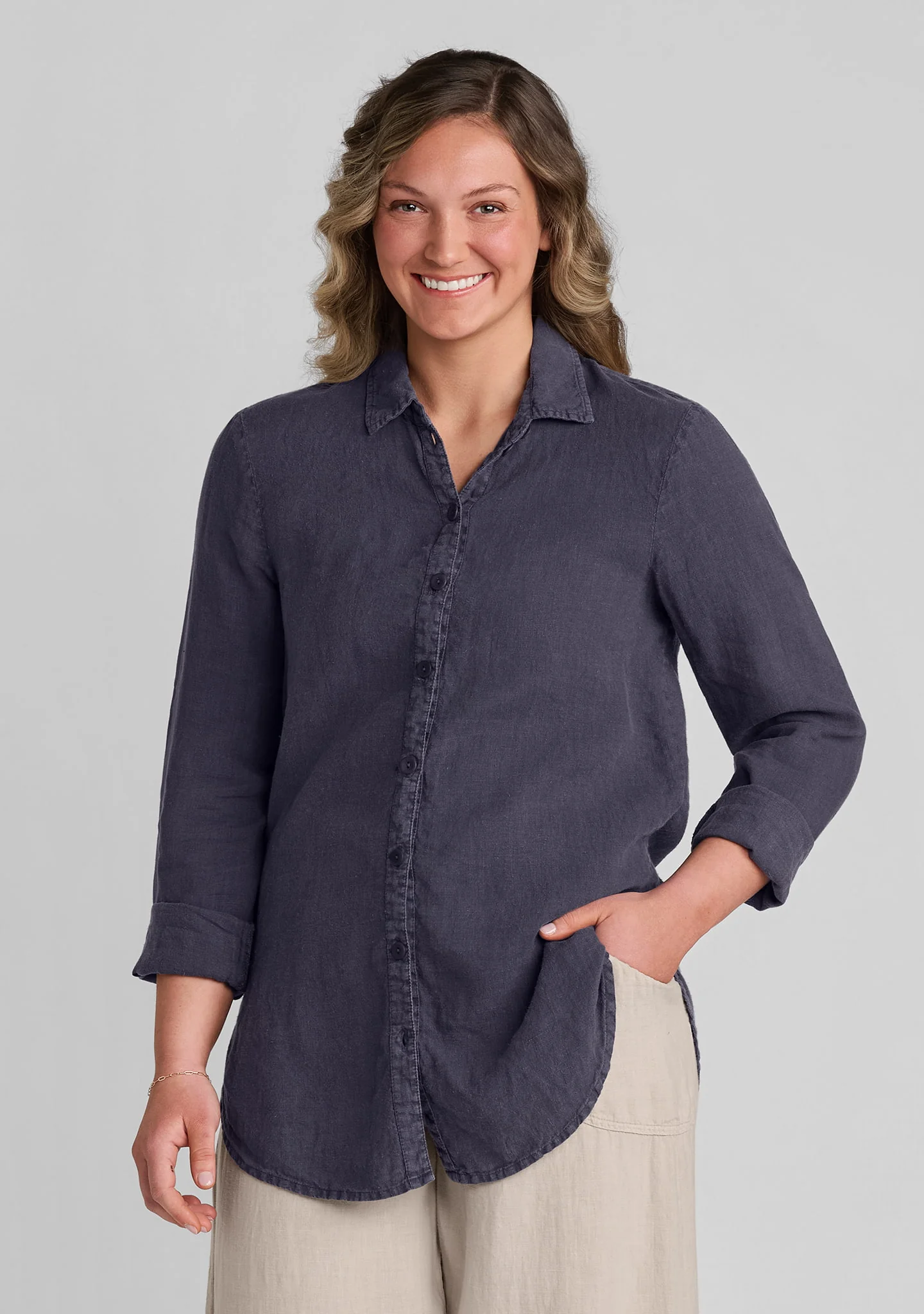 Crossroads Blouse - Linen Button Down Shirt - Image 6