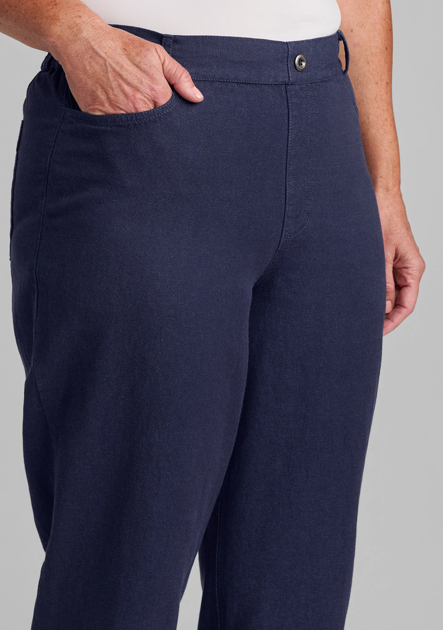 Cuffed Pant - Linen/Cotton Denim - Image 4