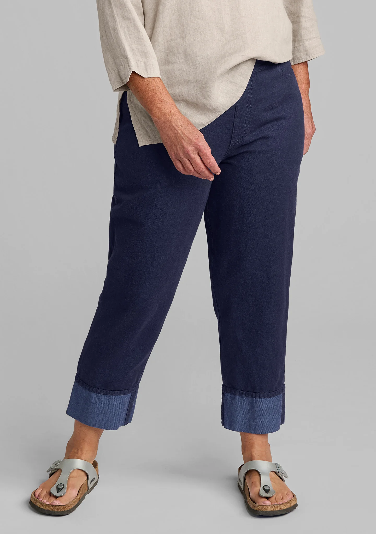 Cuffed Pant - Linen/Cotton Denim - Image 6