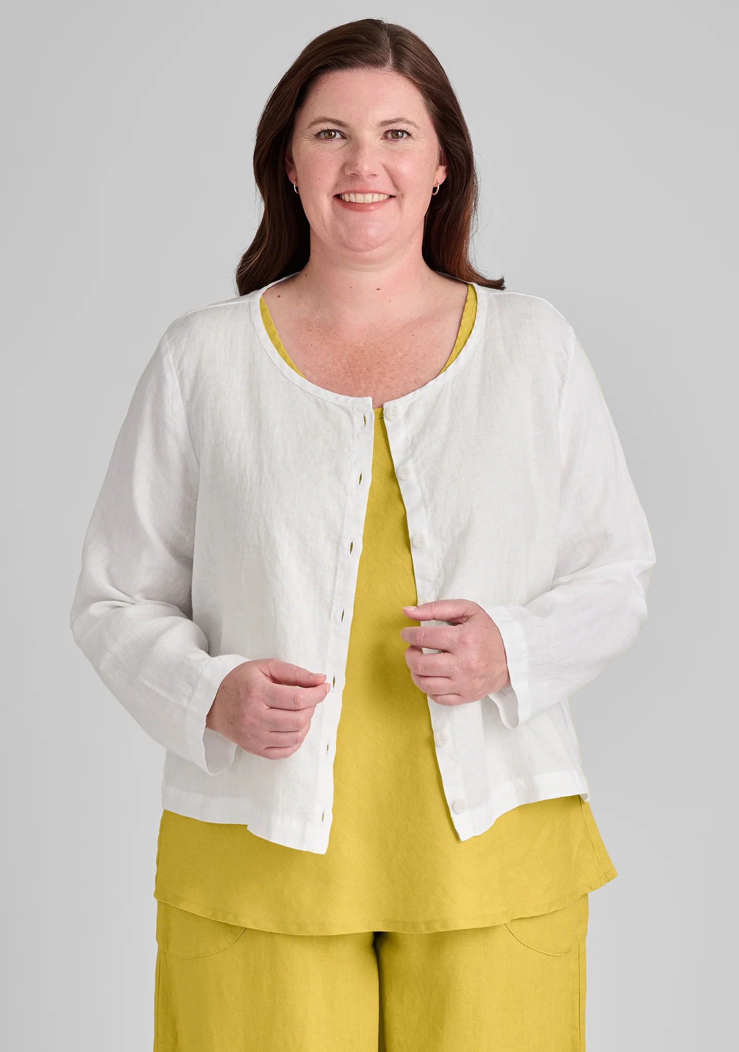 Cute Cardigan - Long Sleeve Linen Blouse - FINAL SALE - Image 5