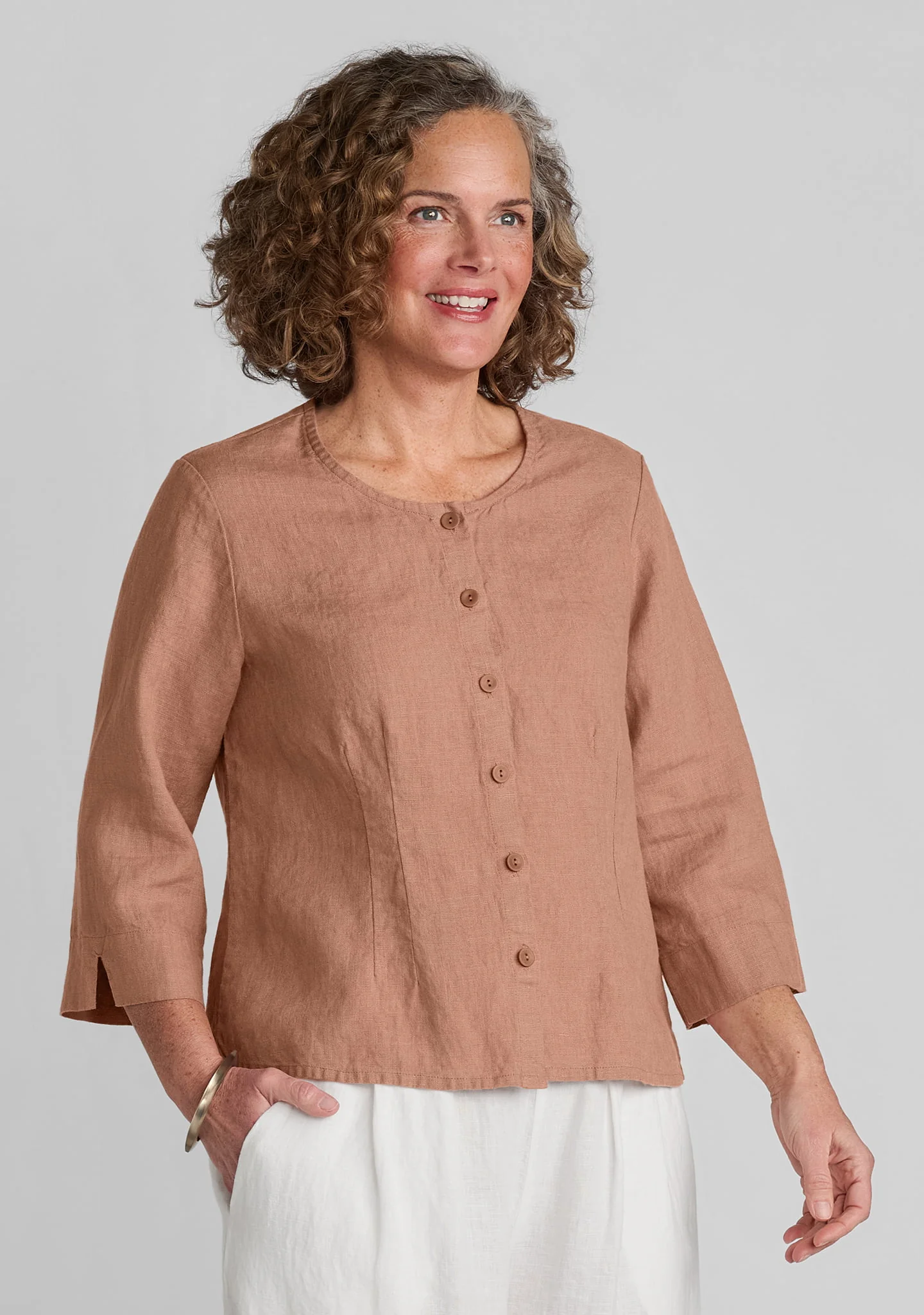 Dainty Cardigan - Linen Button Down - Image 4