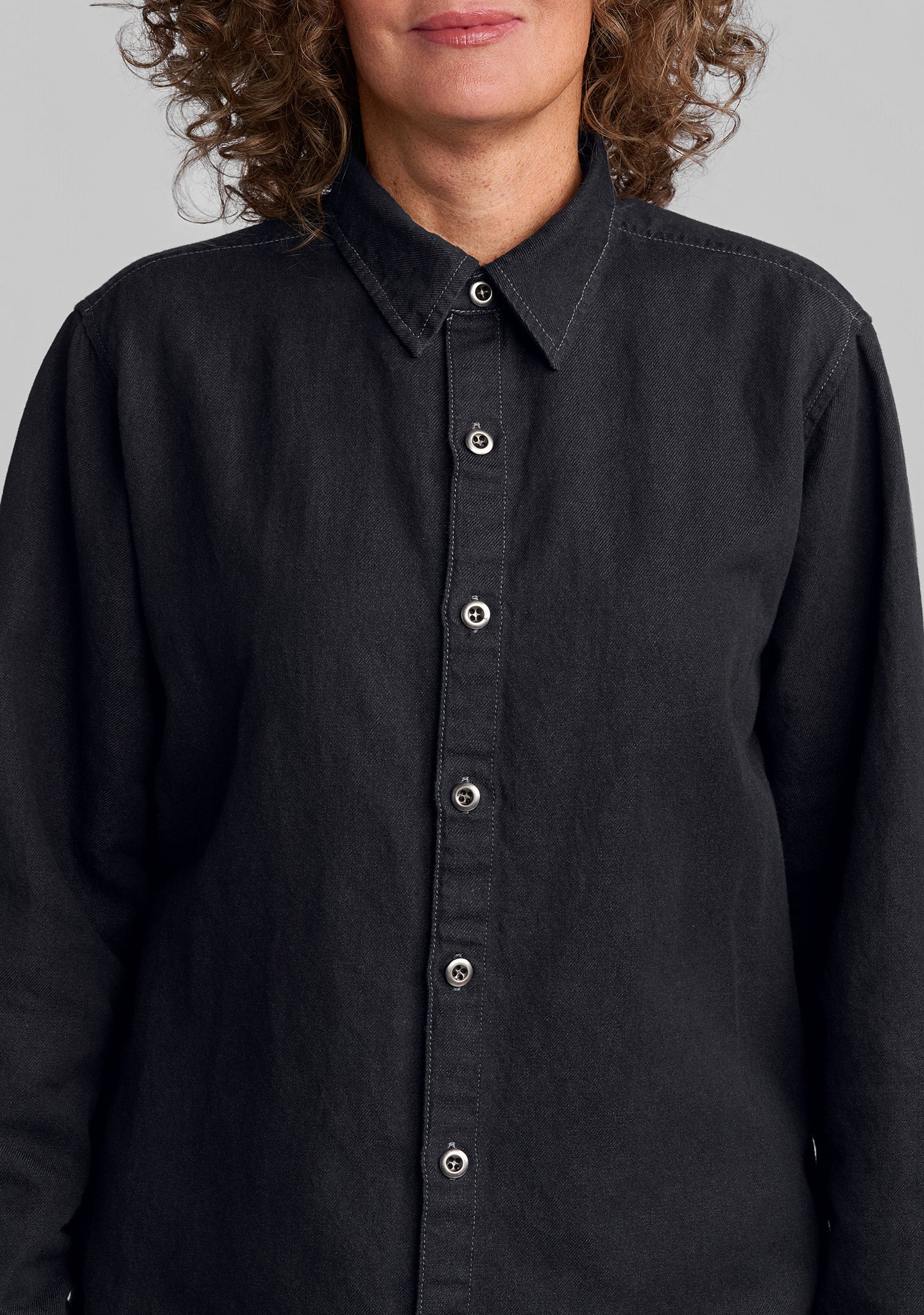 Denim Shirt - Linen/Cotton Button Down - Image 3
