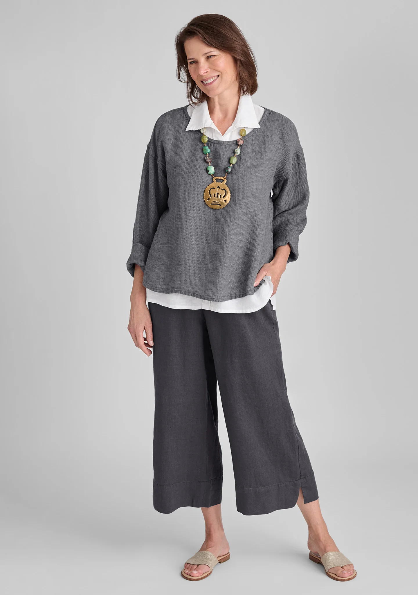 Easy Tee - Long Sleeve Linen Shirt - FINAL SALE - Image 3