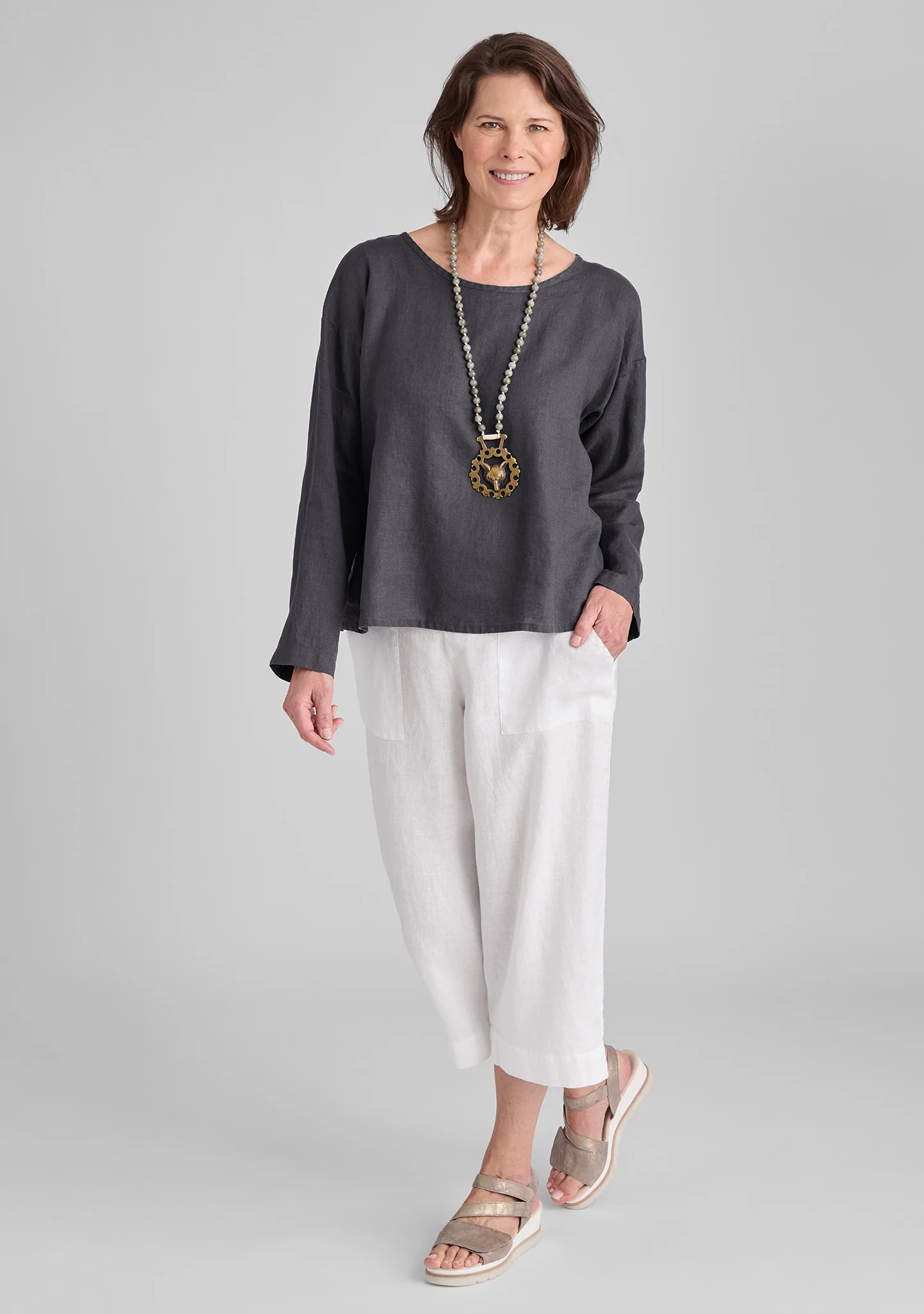 Easy Tee - Long Sleeve Linen Shirt - FINAL SALE - Image 5