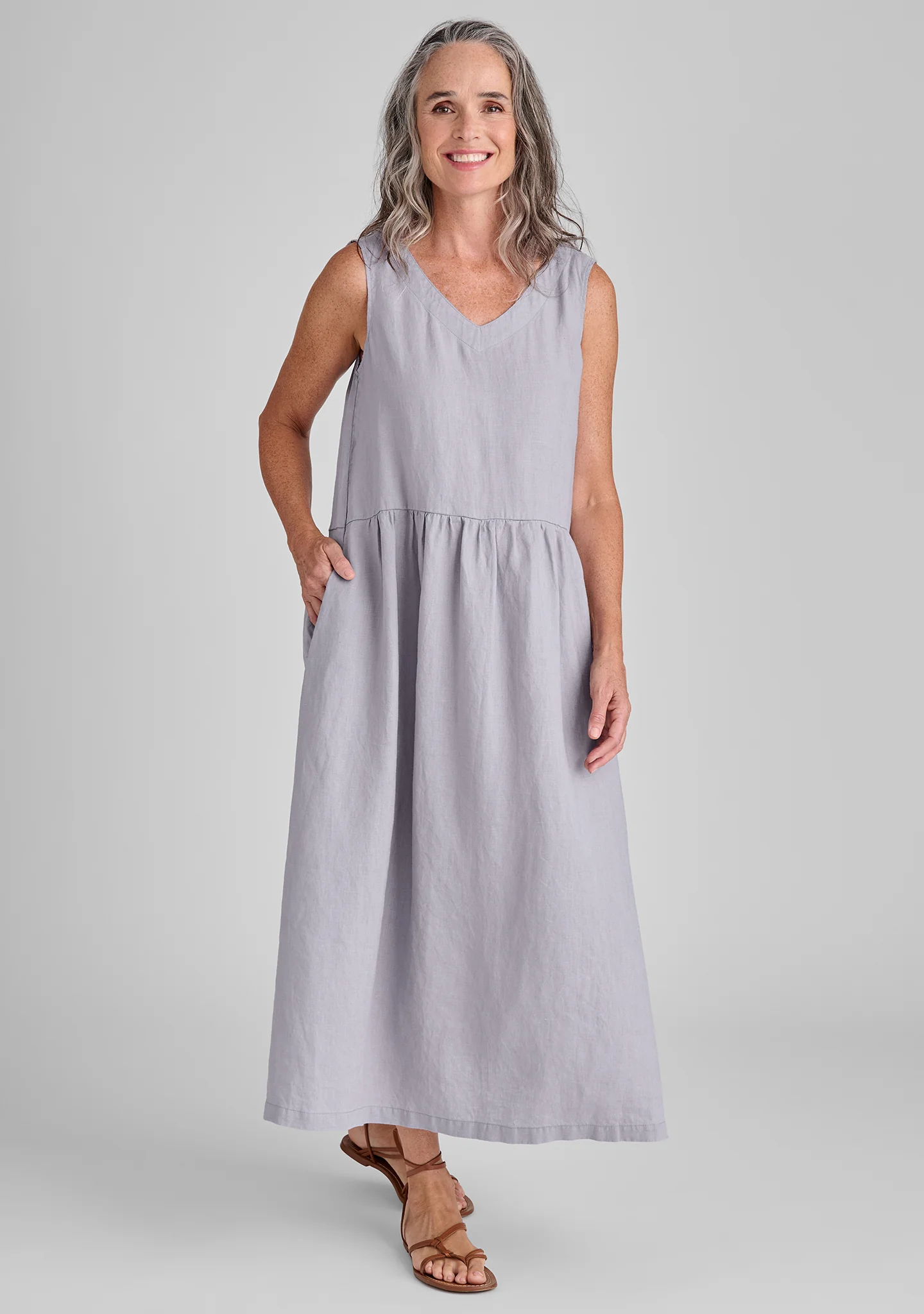 Flax-Full Dress - Linen Maxi Dress - FINAL SALE