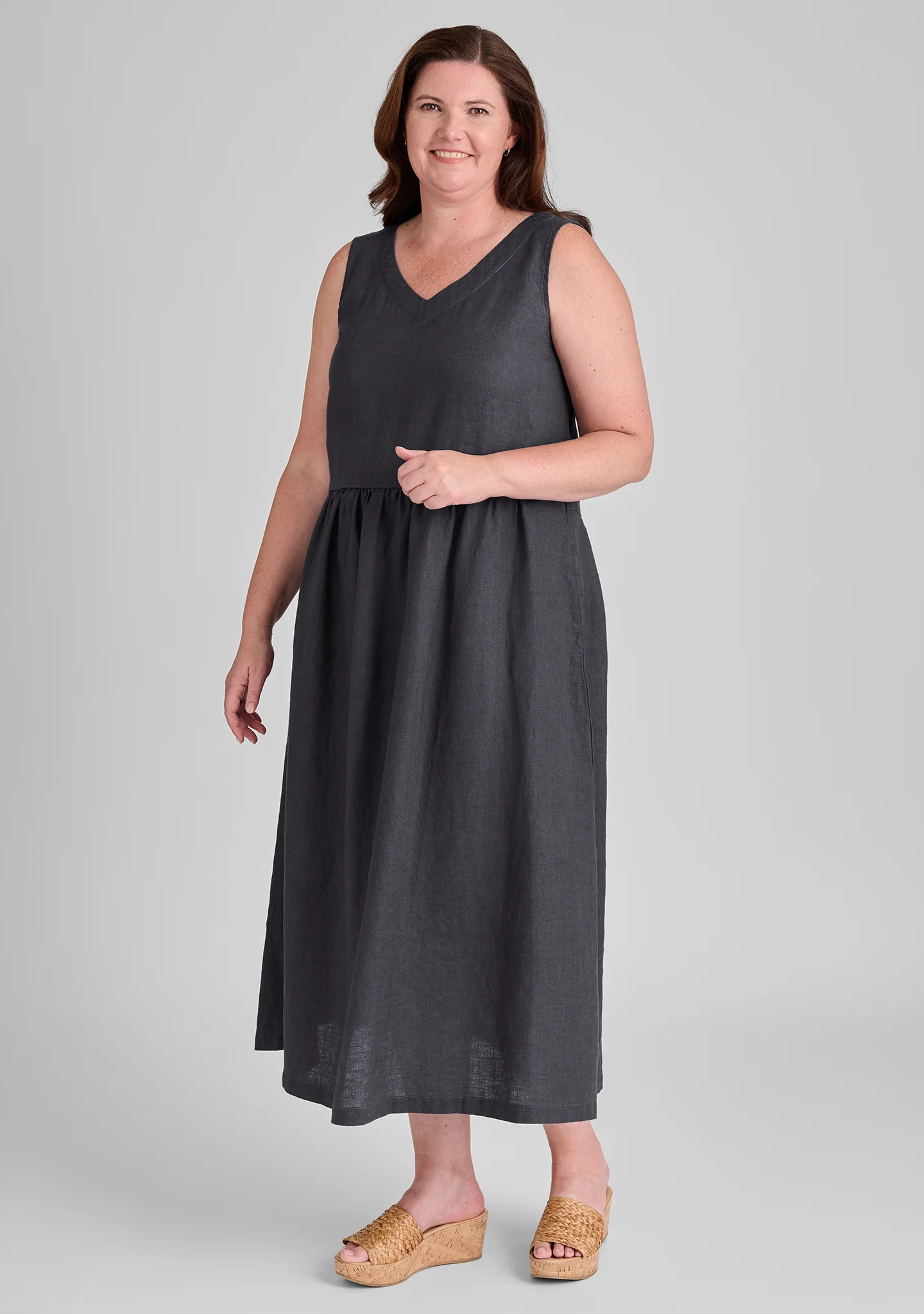 Flax-Full Dress - Linen Maxi Dress - FINAL SALE - Image 2