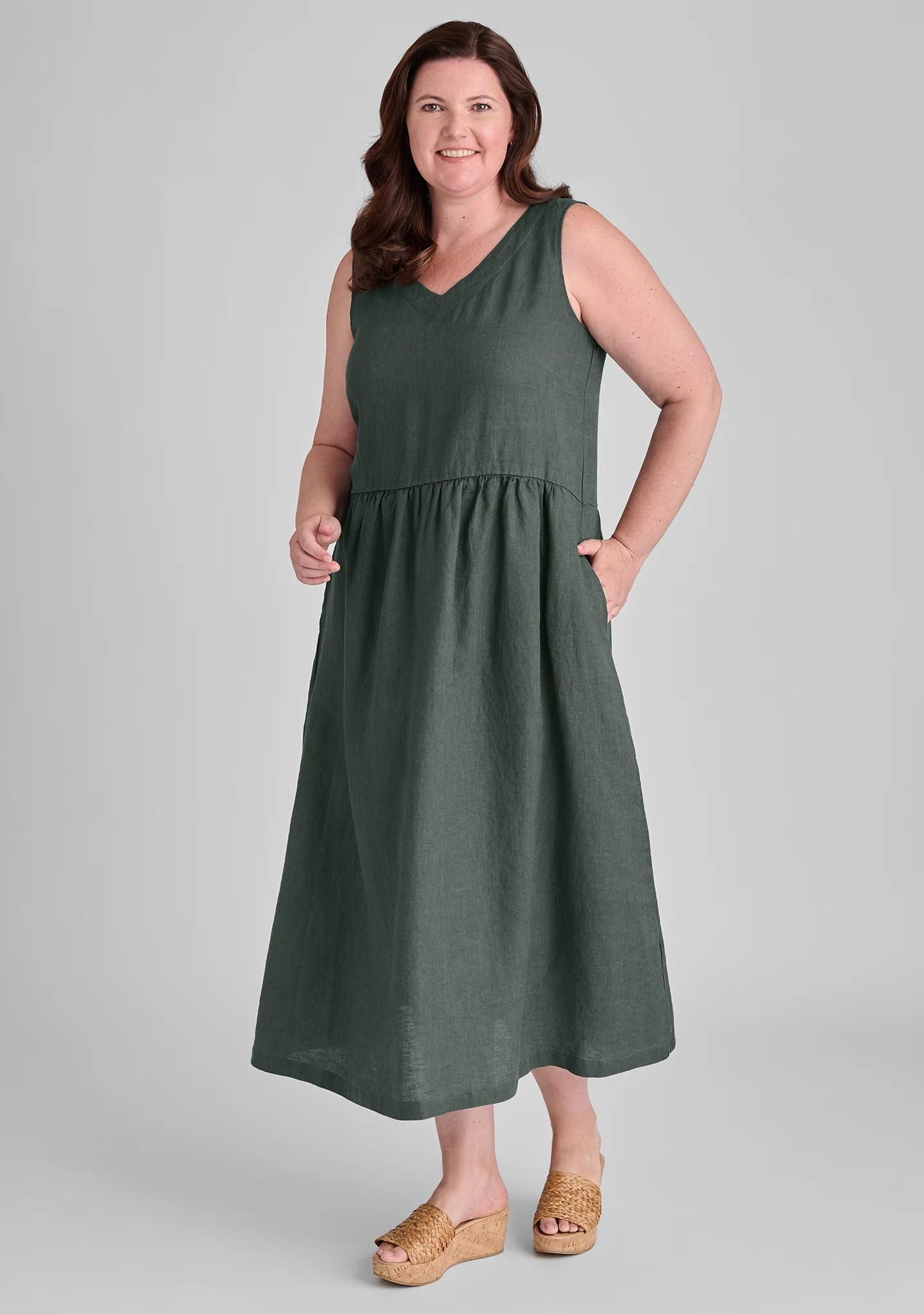 Flax-Full Dress - Linen Maxi Dress - FINAL SALE - Image 3