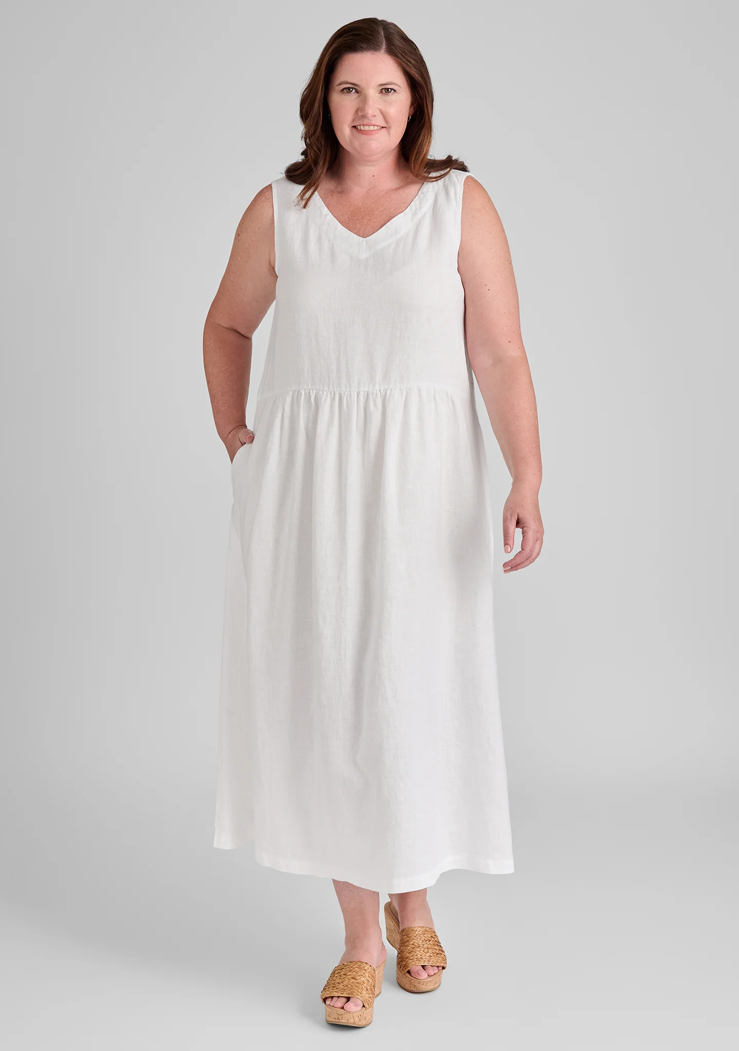 Flax-Full Dress - Linen Maxi Dress - FINAL SALE - Image 4