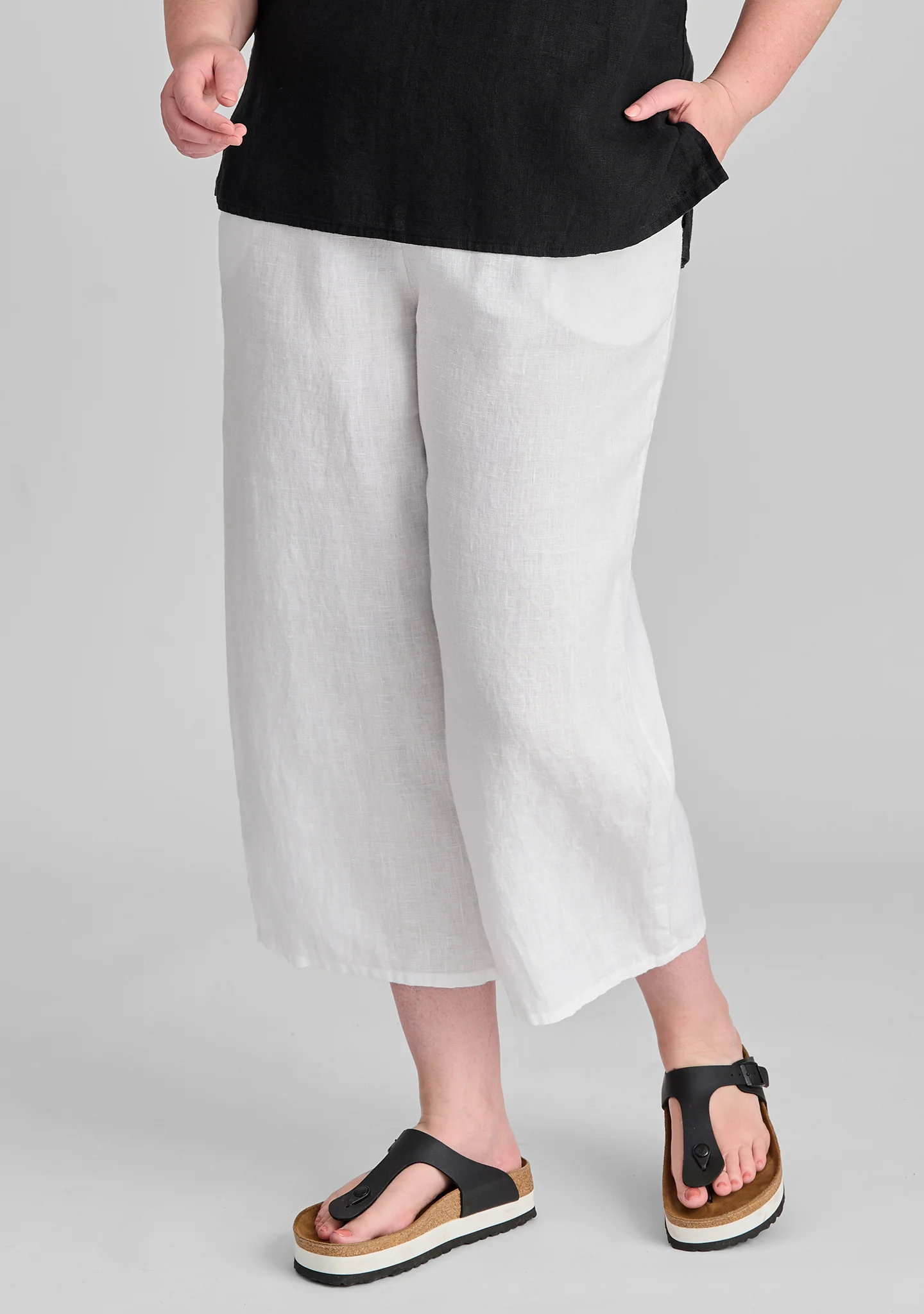 Floods - Linen Pants With Elastic Waist - Image 5