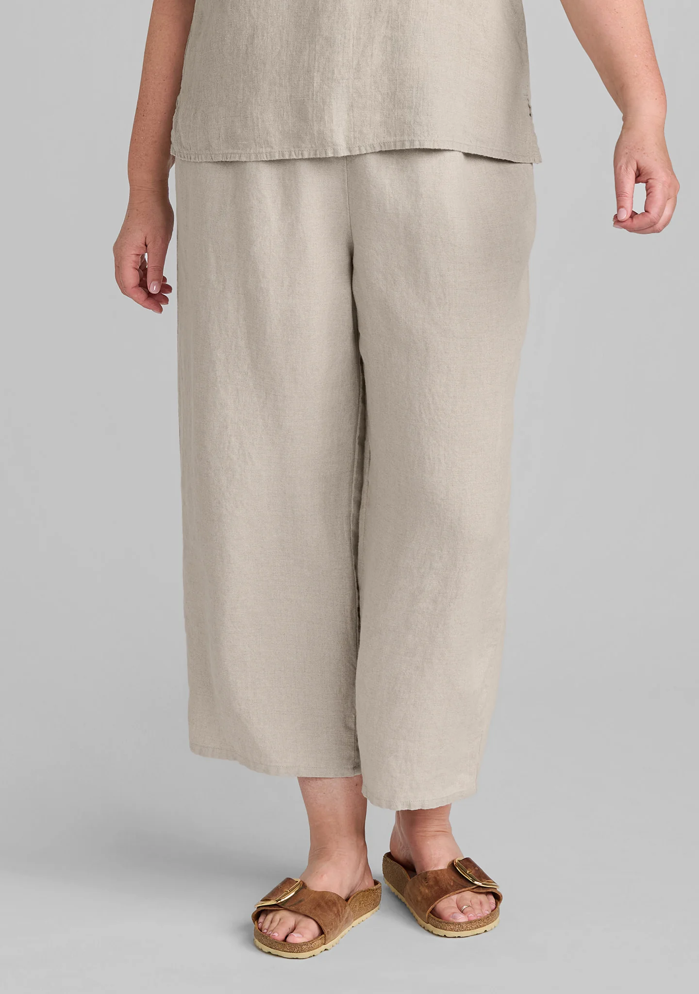 Floods - Linen Pants With Elastic Waist - Image 8