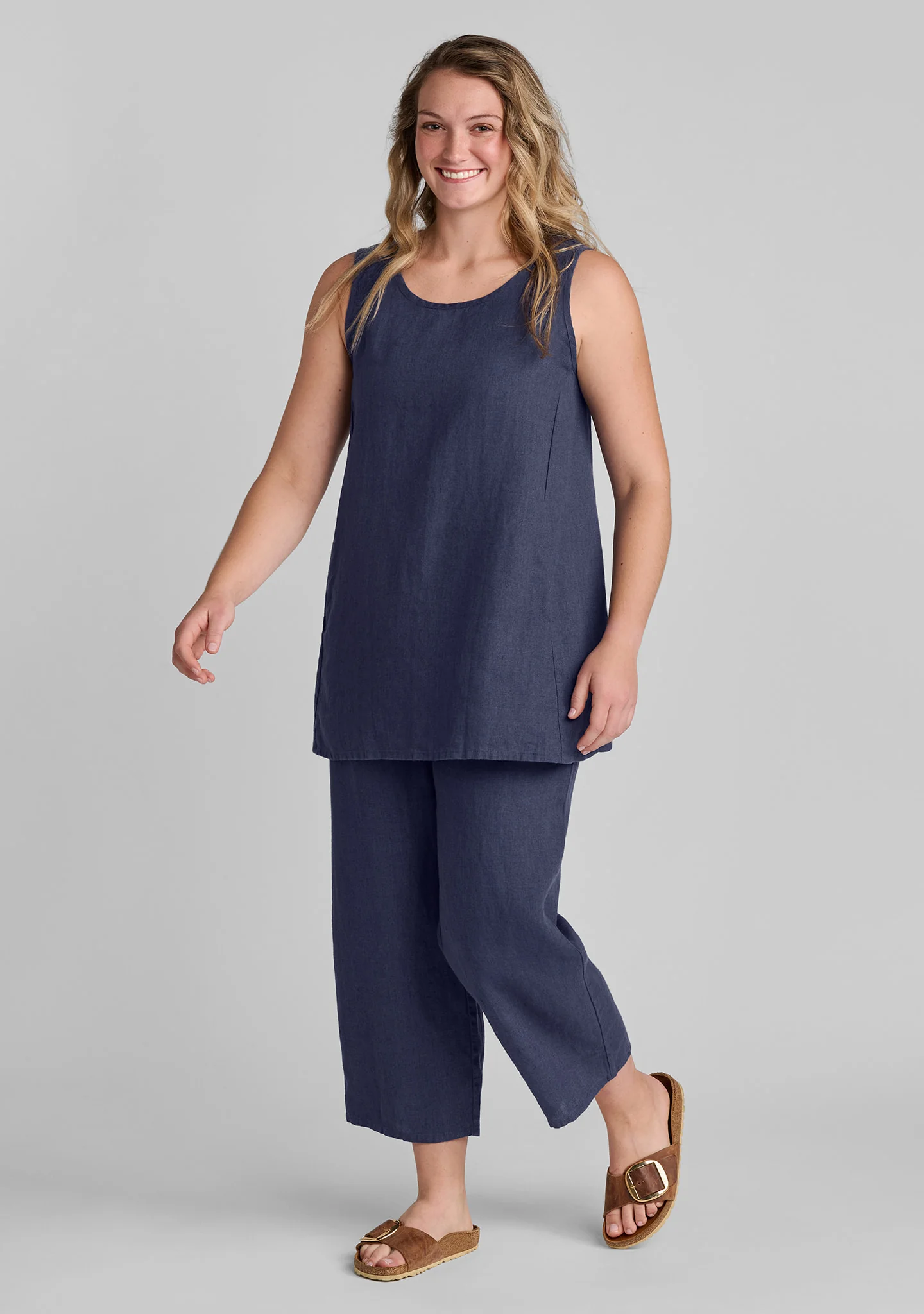 Floods - Linen Pants With Elastic Waist - Image 7