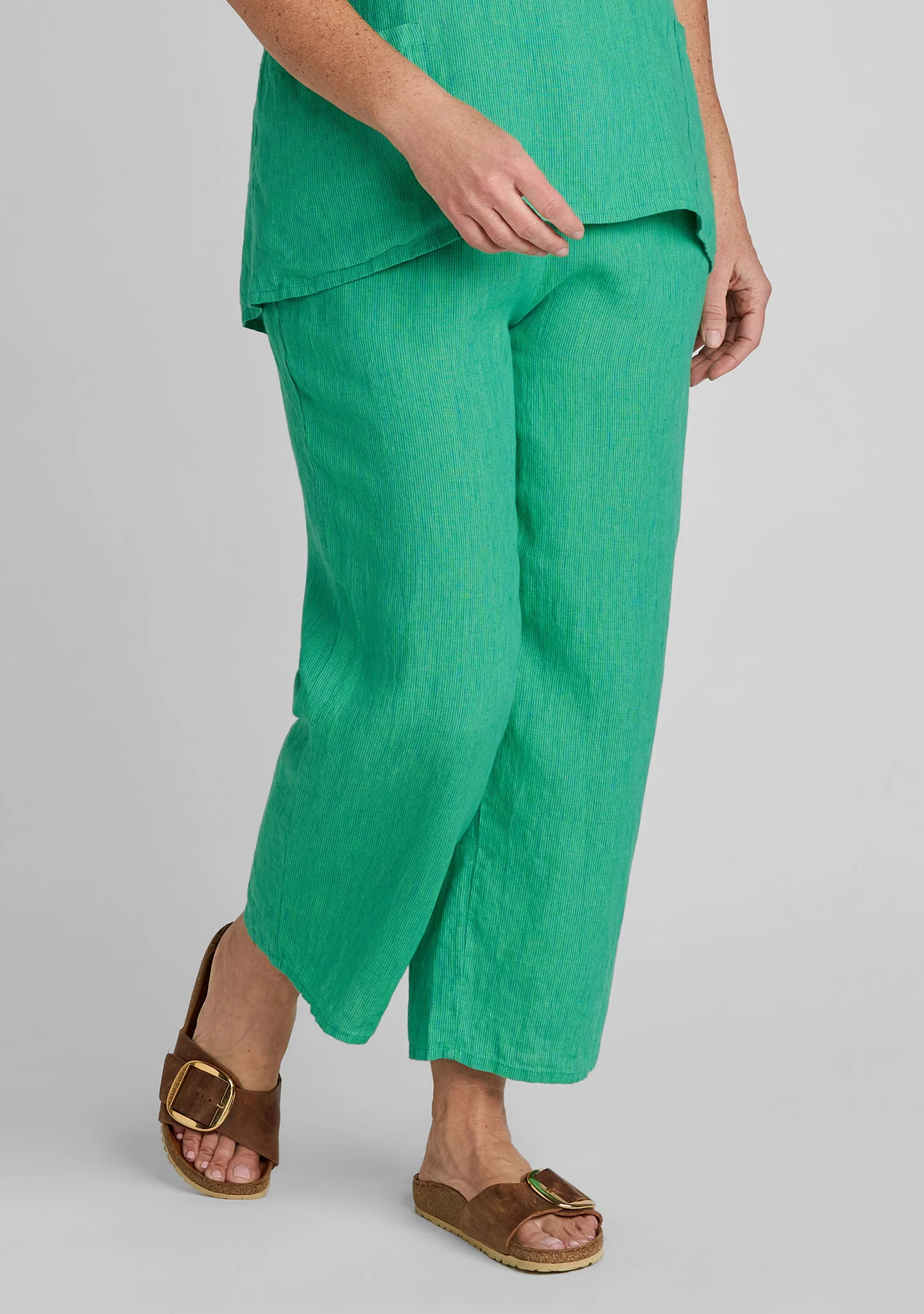 Floods - Linen Pants With Elastic Waist - Image 3