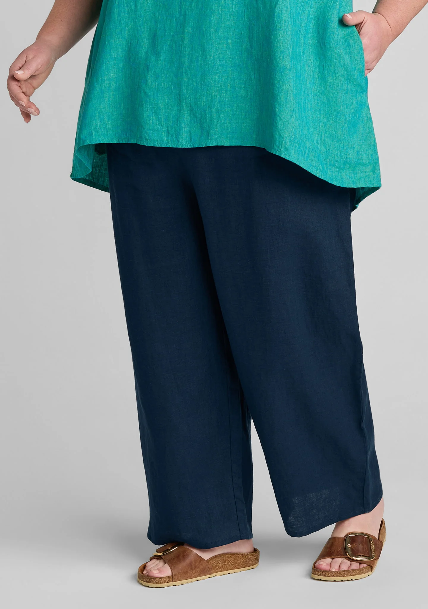 Floods - Linen Pants With Elastic Waist - Image 5