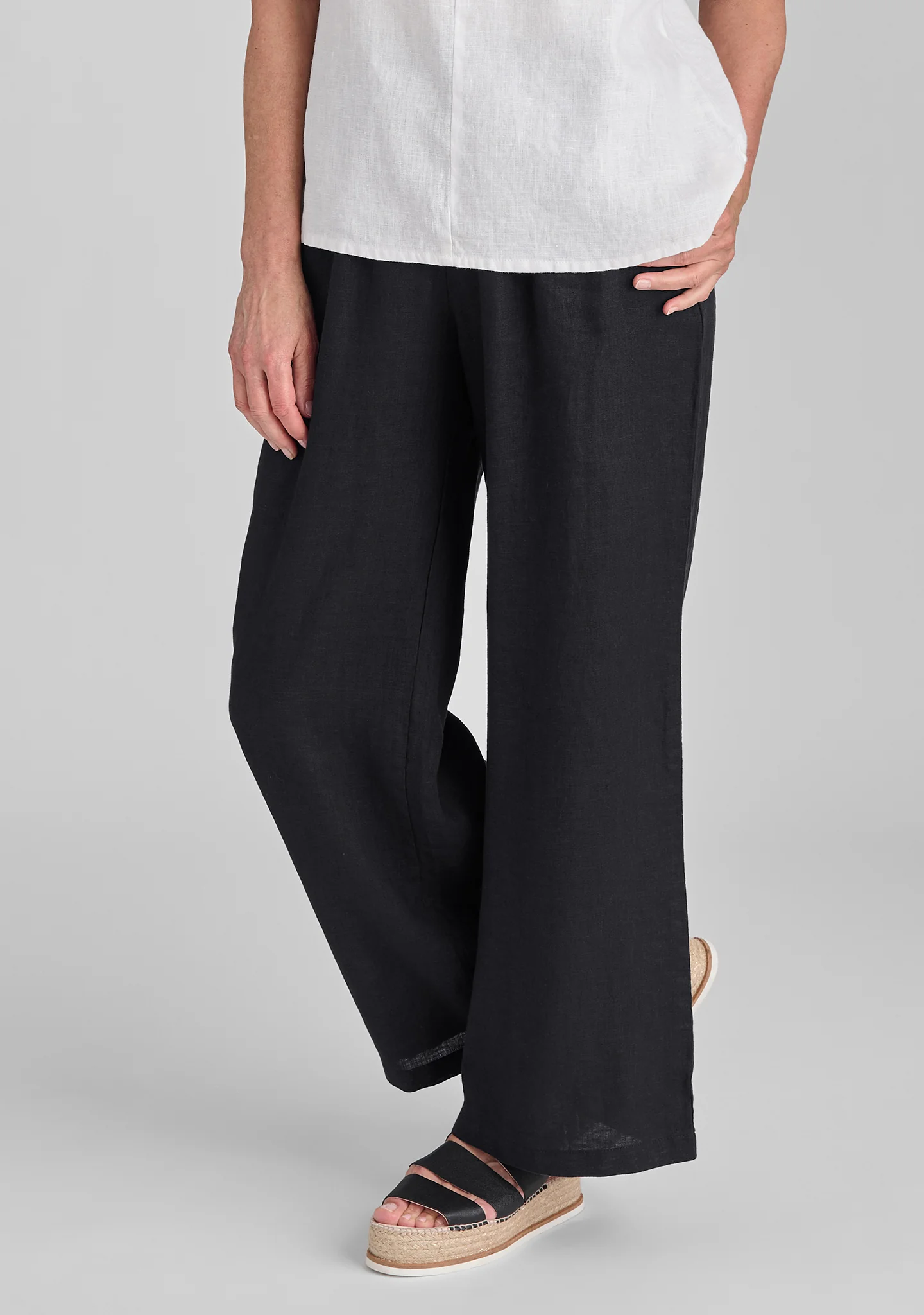 Flowing Pant - Linen Pants With Elastic Waist - Image 3