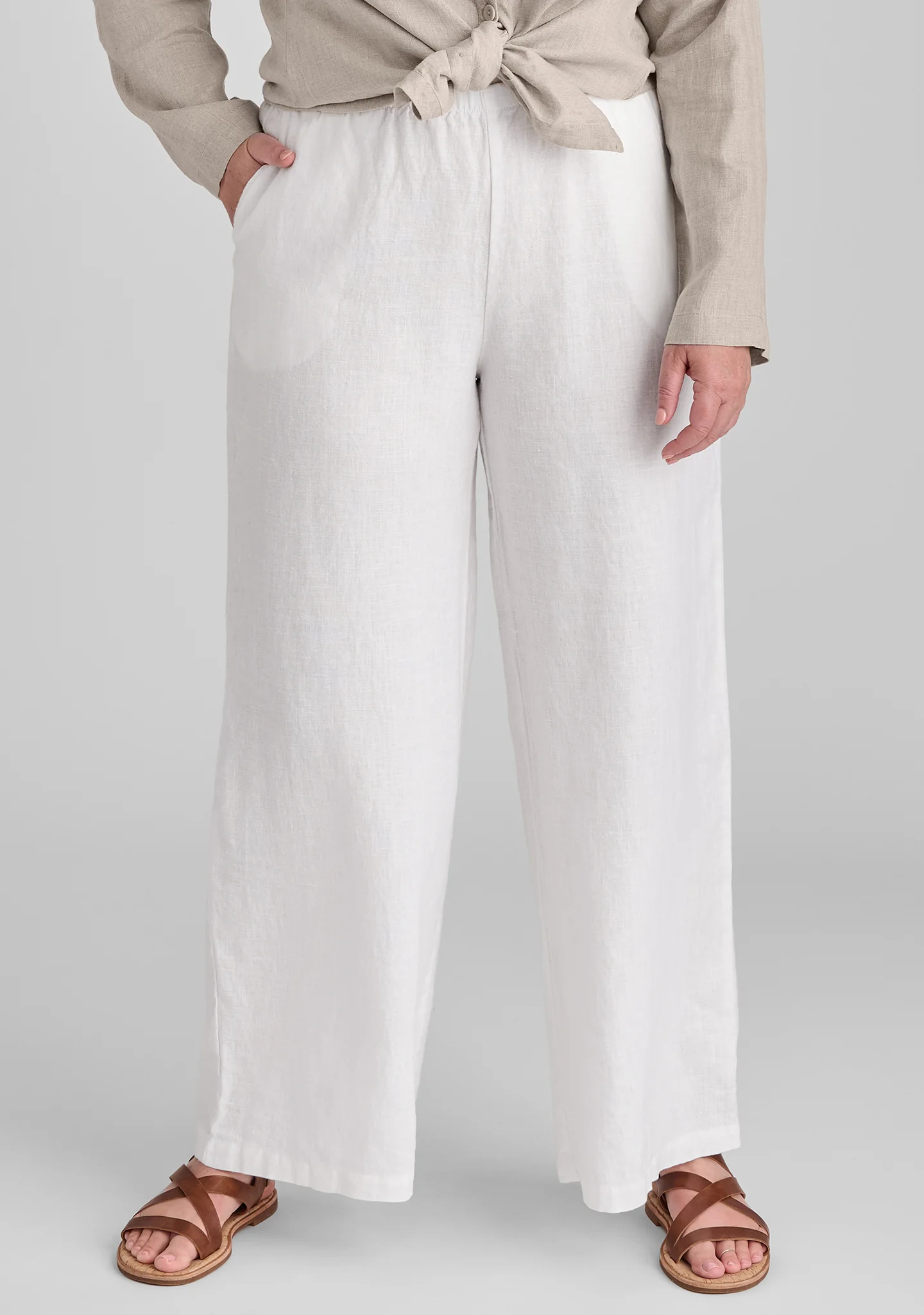 Flowing Pant - Linen Pants With Elastic Waist - Image 5