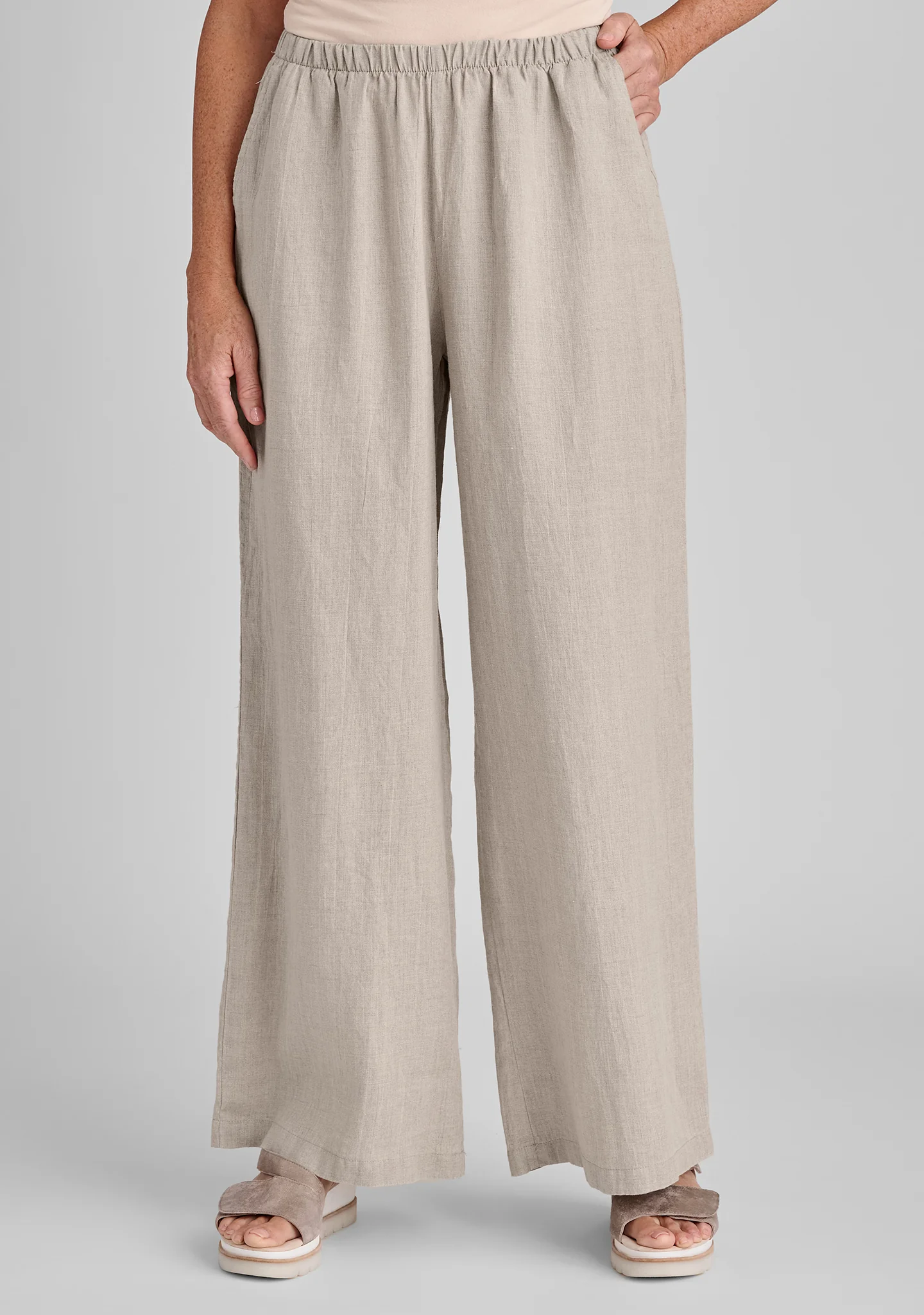Flowing Pant - Linen Pants With Elastic Waist - Image 6