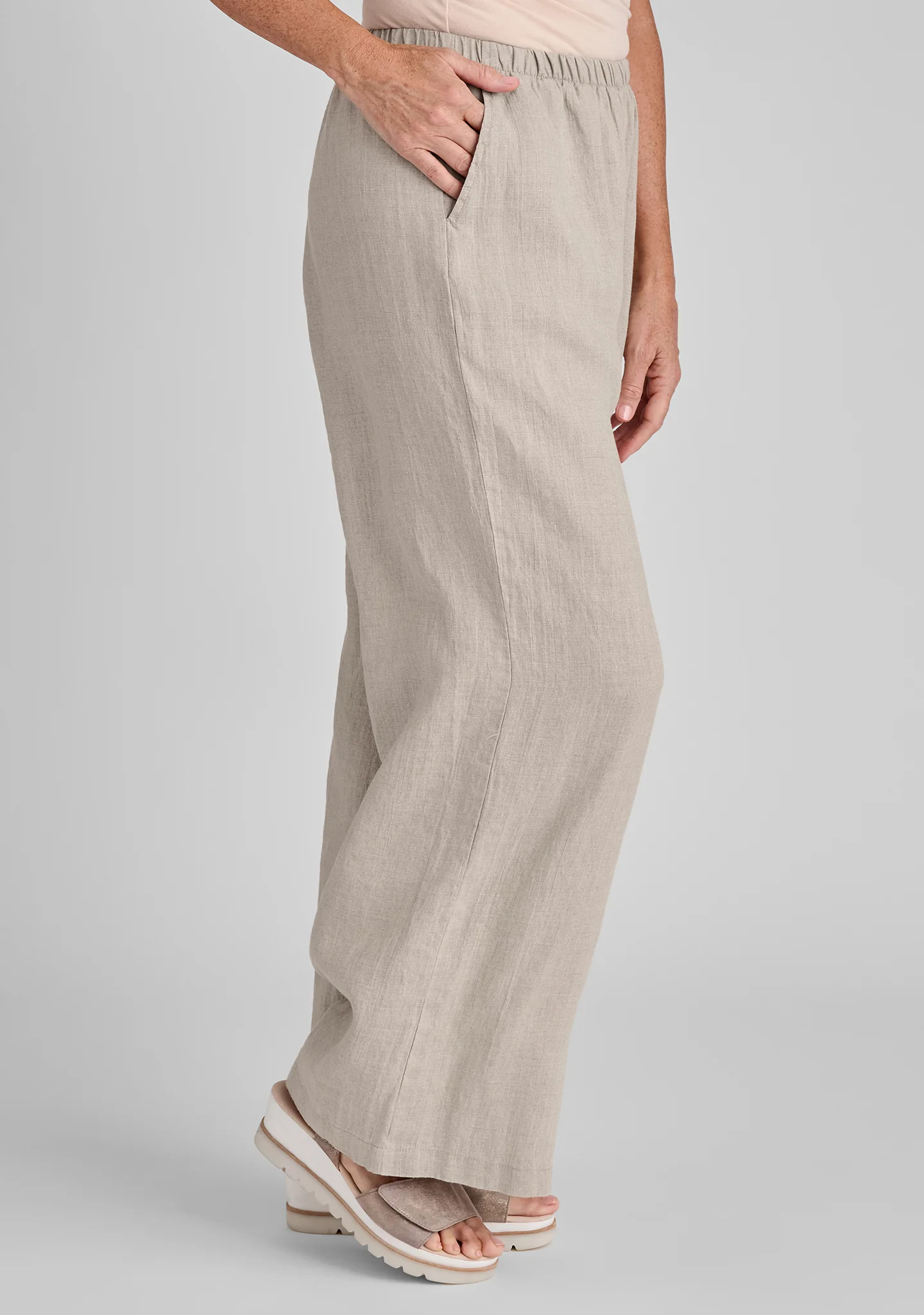 Flowing Pant - Linen Pants With Elastic Waist - Image 8