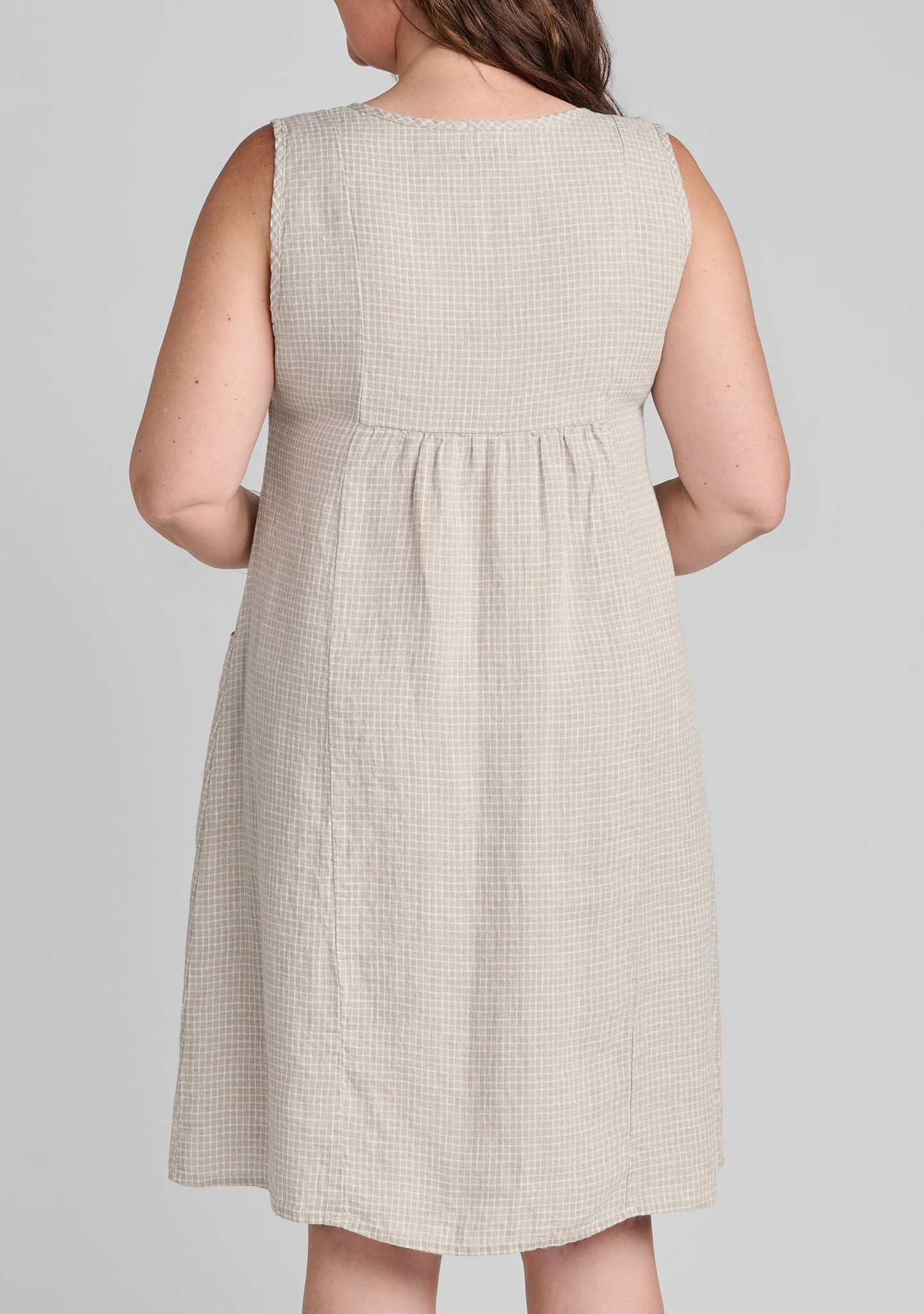 Gathered Back Dress - Linen Shift Dress - Image 10