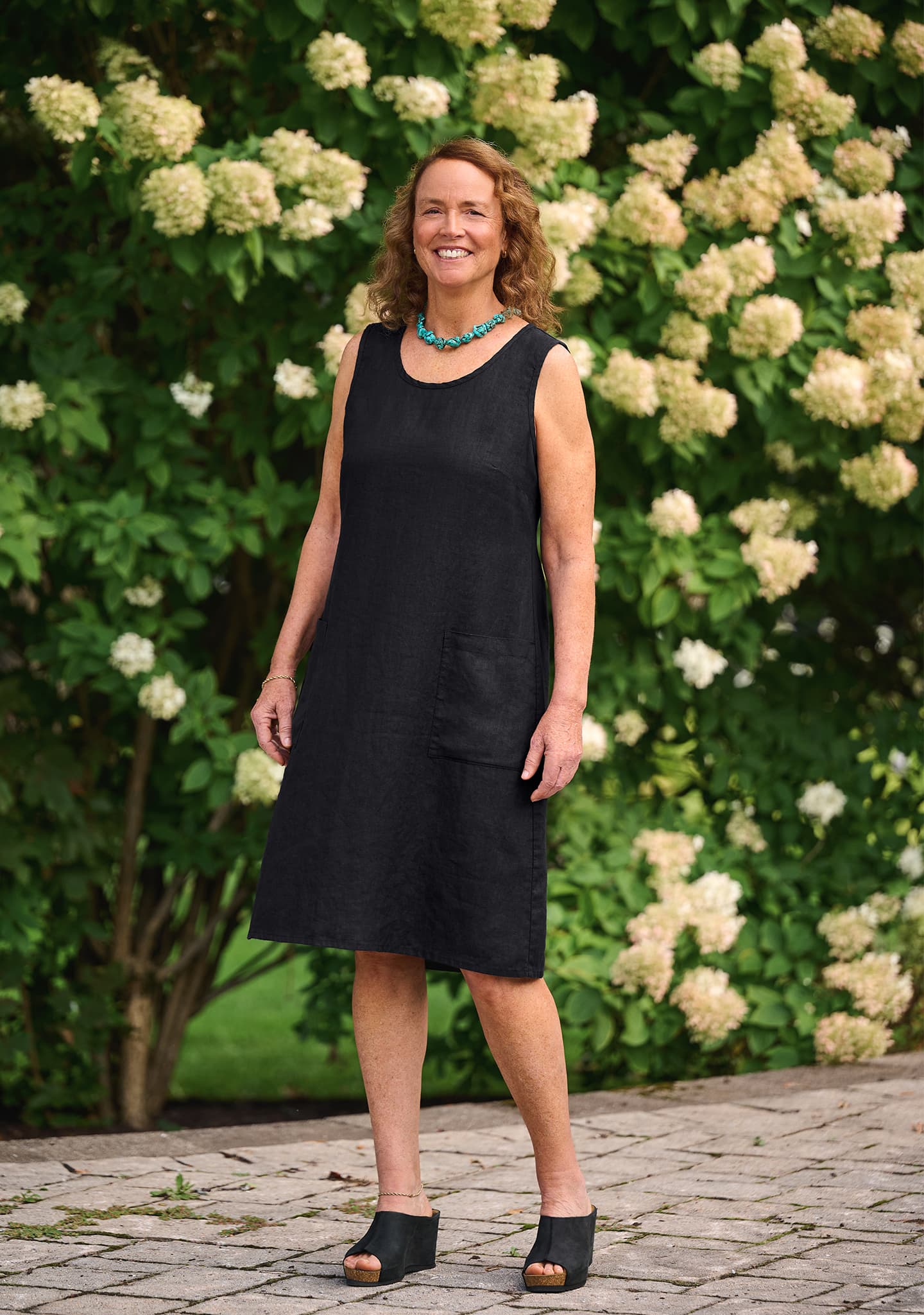 Gathered Back Dress - Linen Shift Dress - Image 11