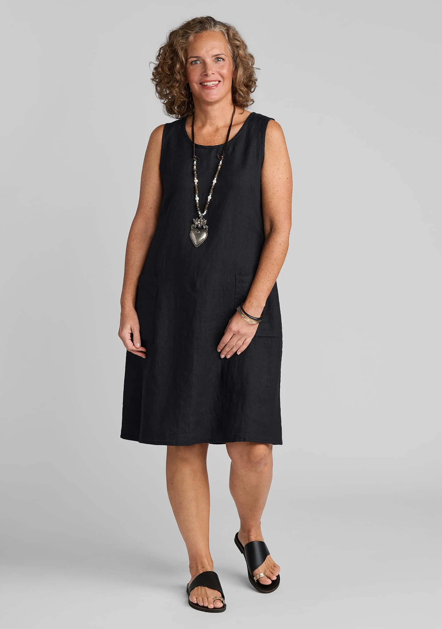 Gathered Back Dress - Linen Shift Dress - Image 5