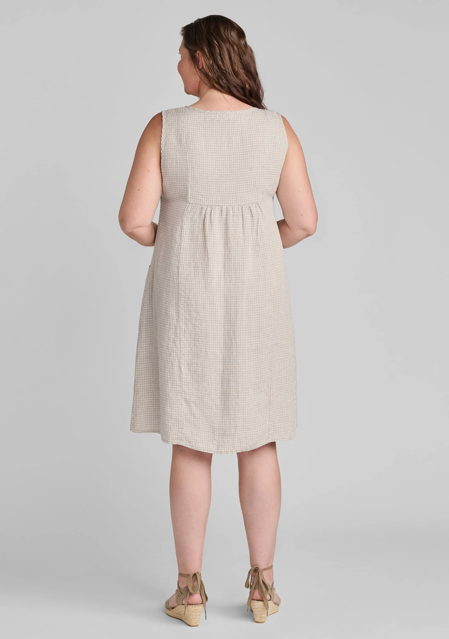 Gathered Back Dress - Linen Shift Dress - Image 9