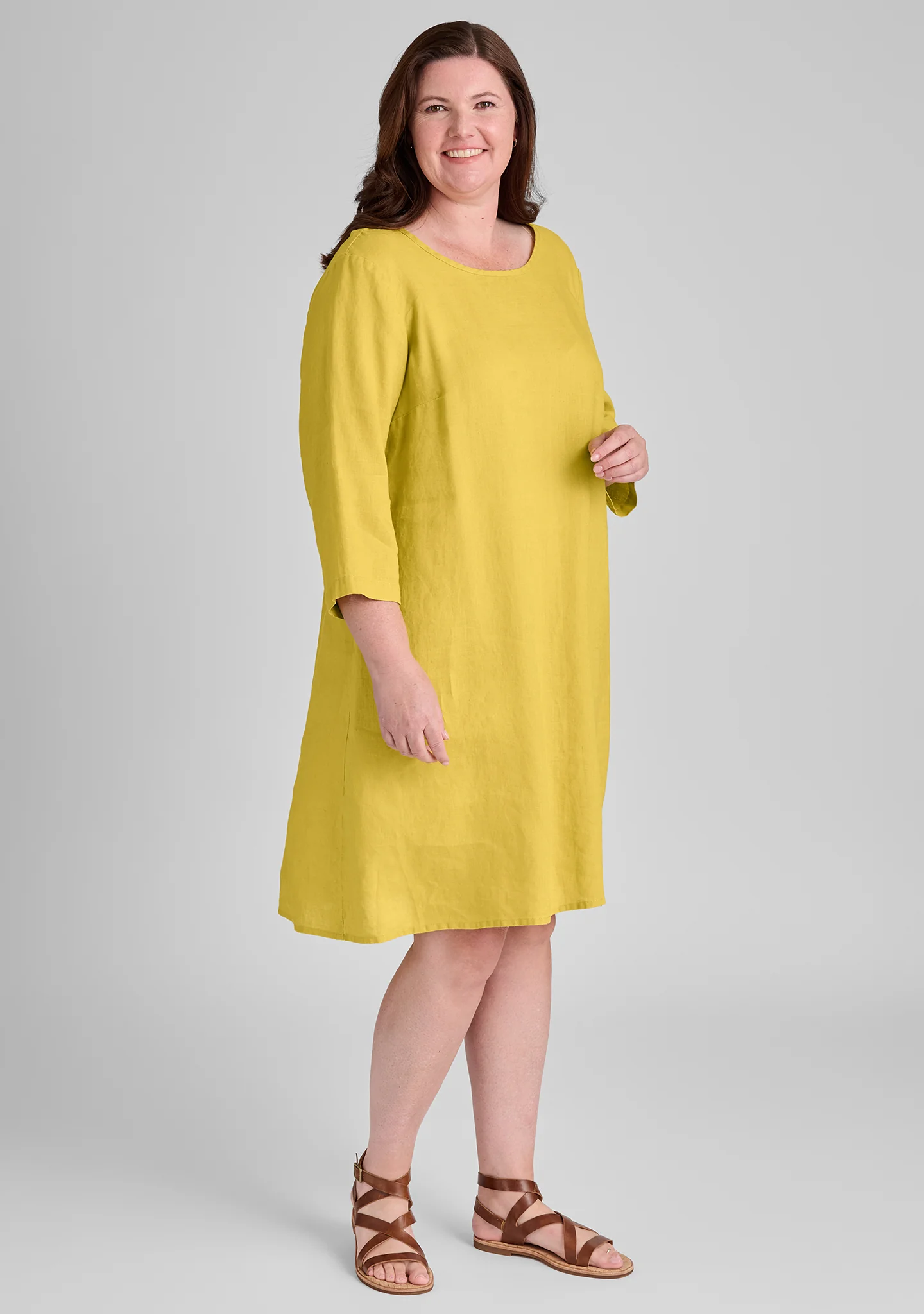 Happy Gathers Dress - Linen Shift Dress - FINAL SALE - Image 3