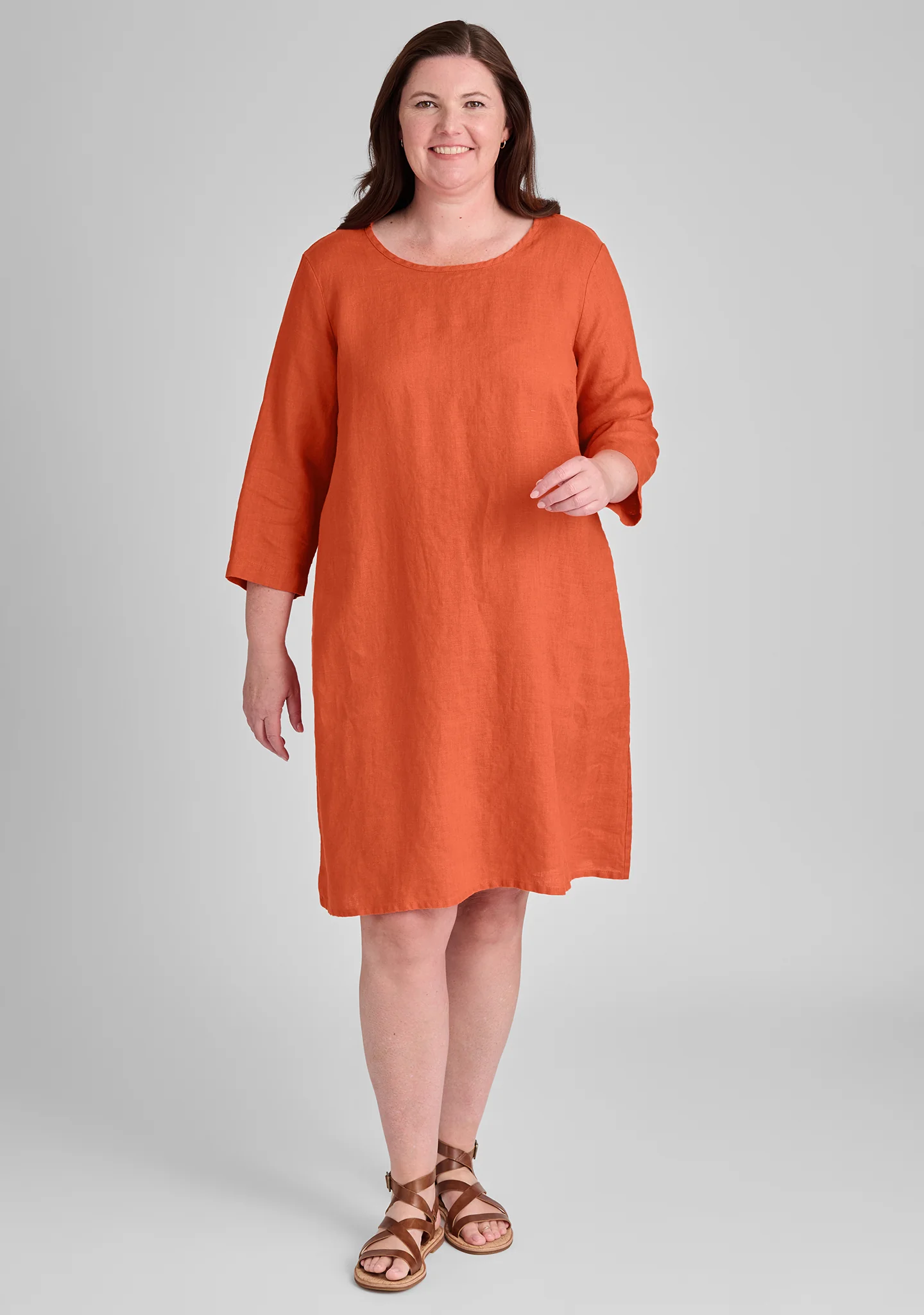 Happy Gathers Dress - Linen Shift Dress - FINAL SALE - Image 4