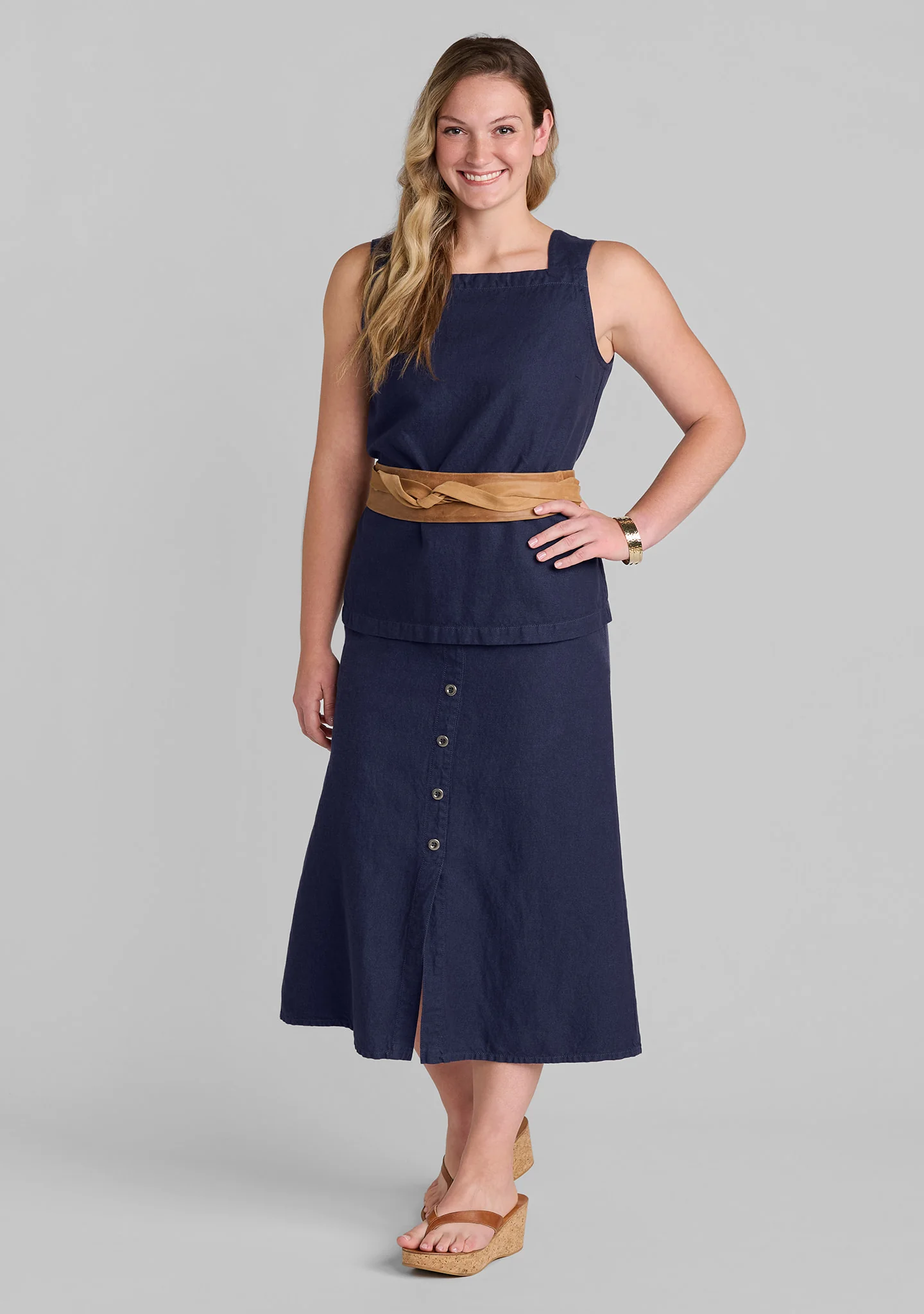 Harlow Tank - Linen/Cotton Denim - Image 6