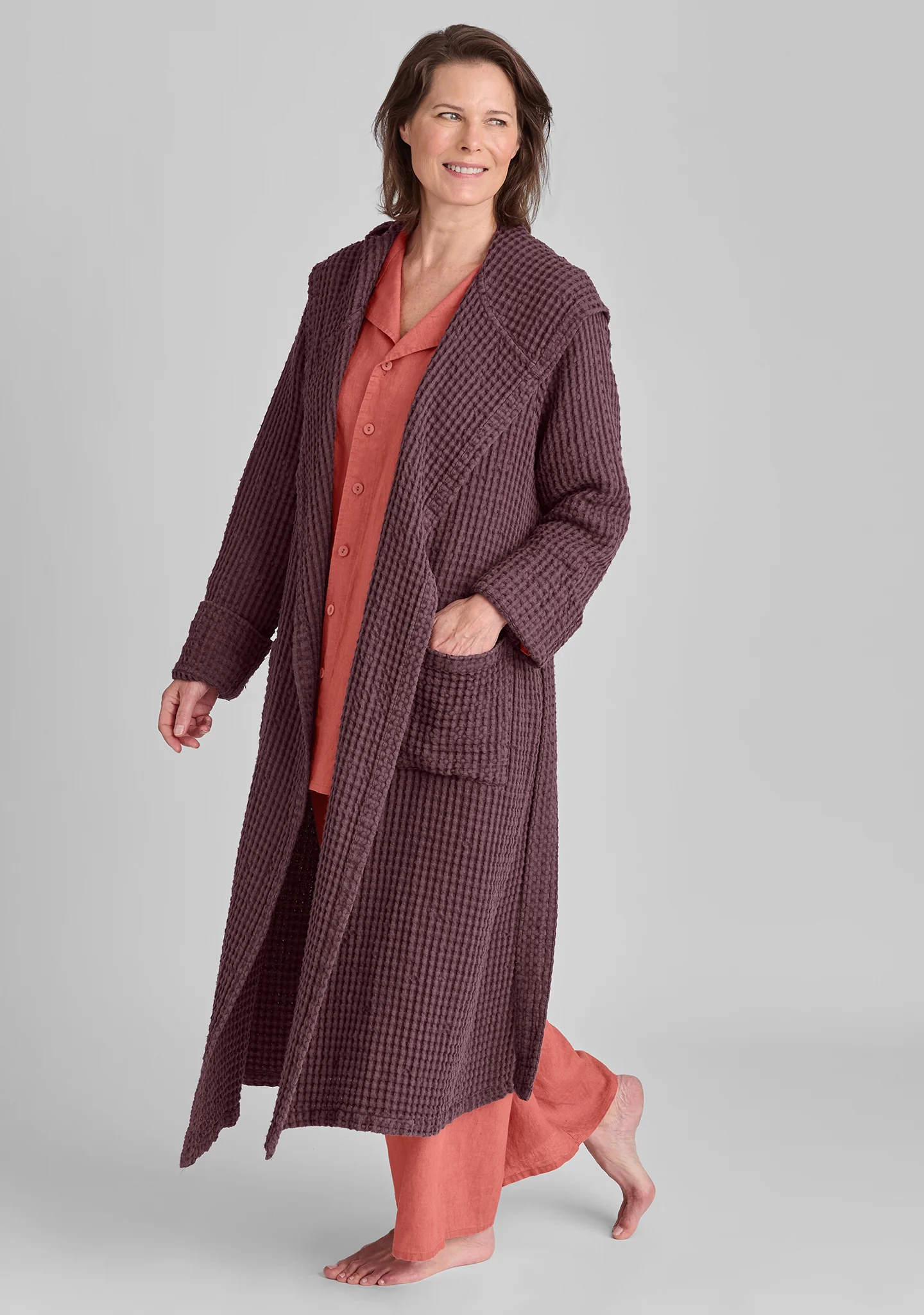 Hooded Wrapper - Linen Robe - FINAL SALE - Image 3