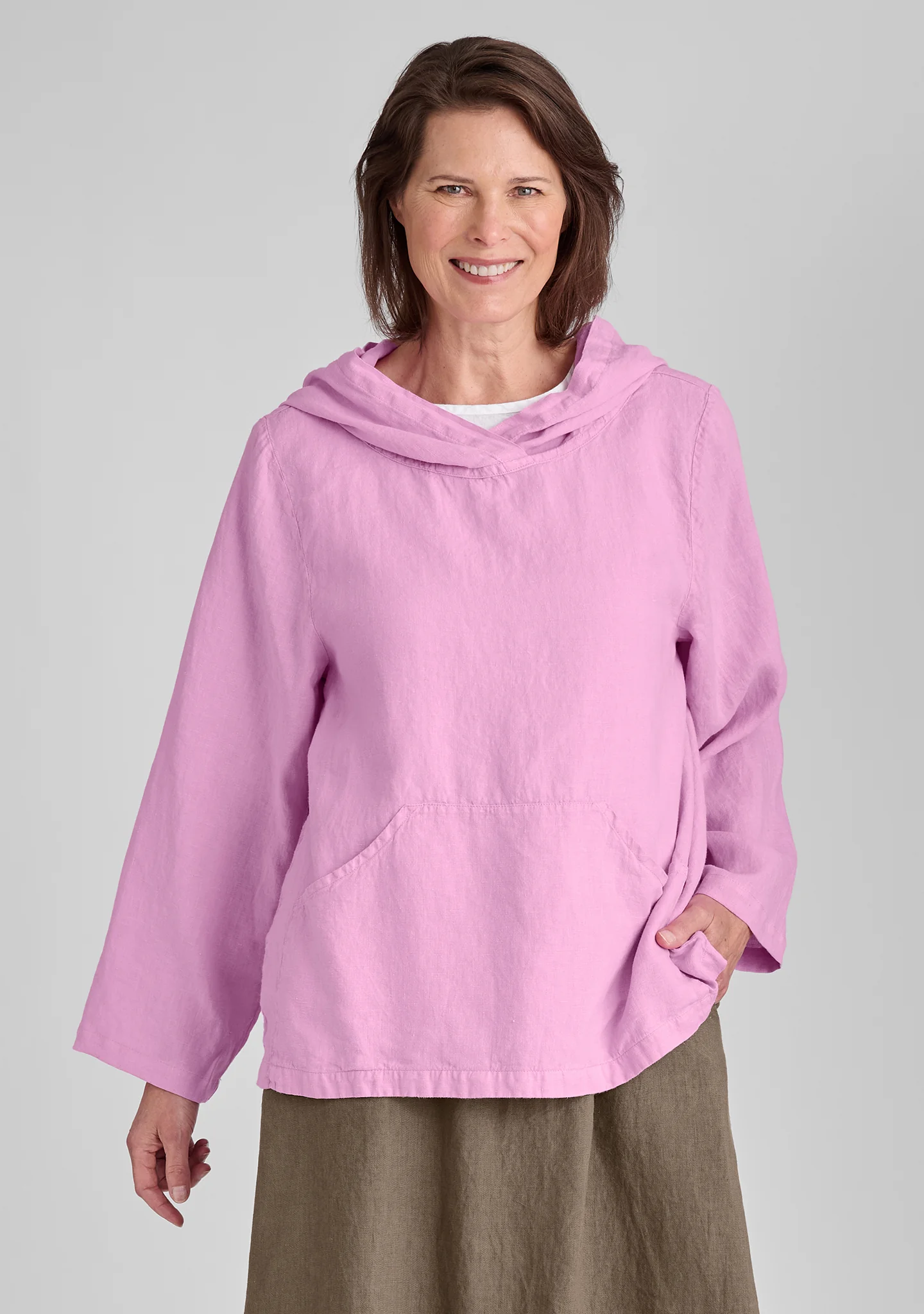Hoodie - Linen Hooded Shirt - FINAL SALE - Image 3