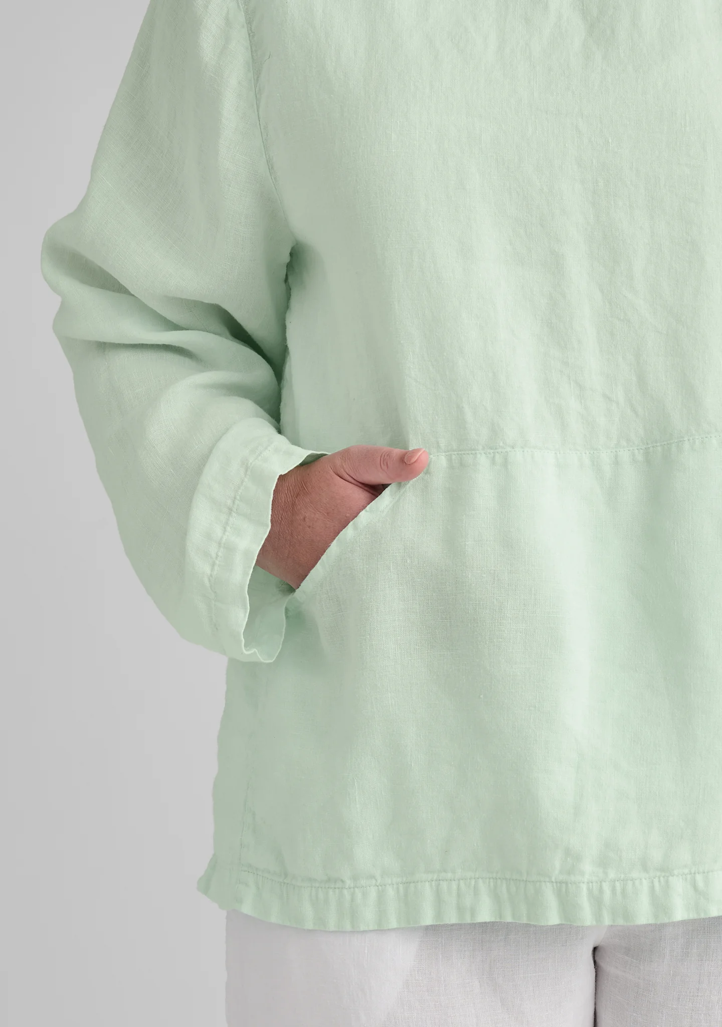Hoodie - Linen Hooded Shirt - FINAL SALE - Image 8