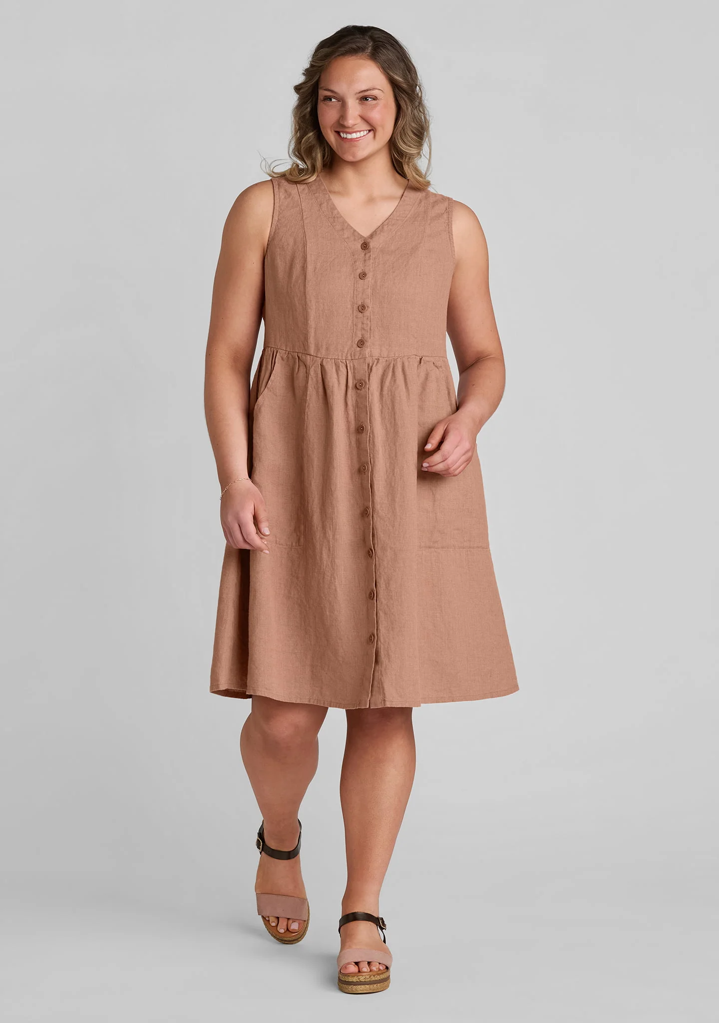 Joyful Dress - Sleeveless Linen Dress - Image 3