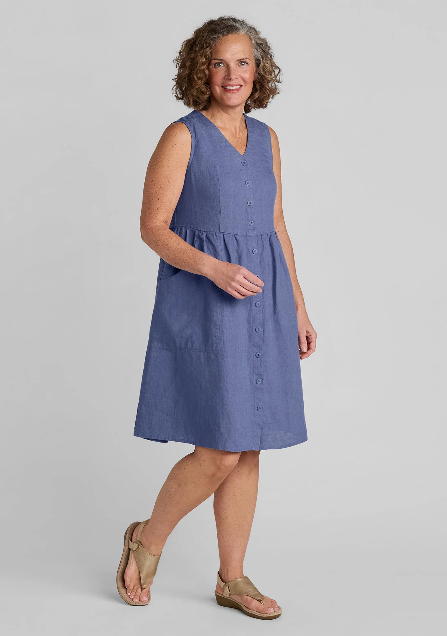 Joyful Dress - Sleeveless Linen Dress - Image 4