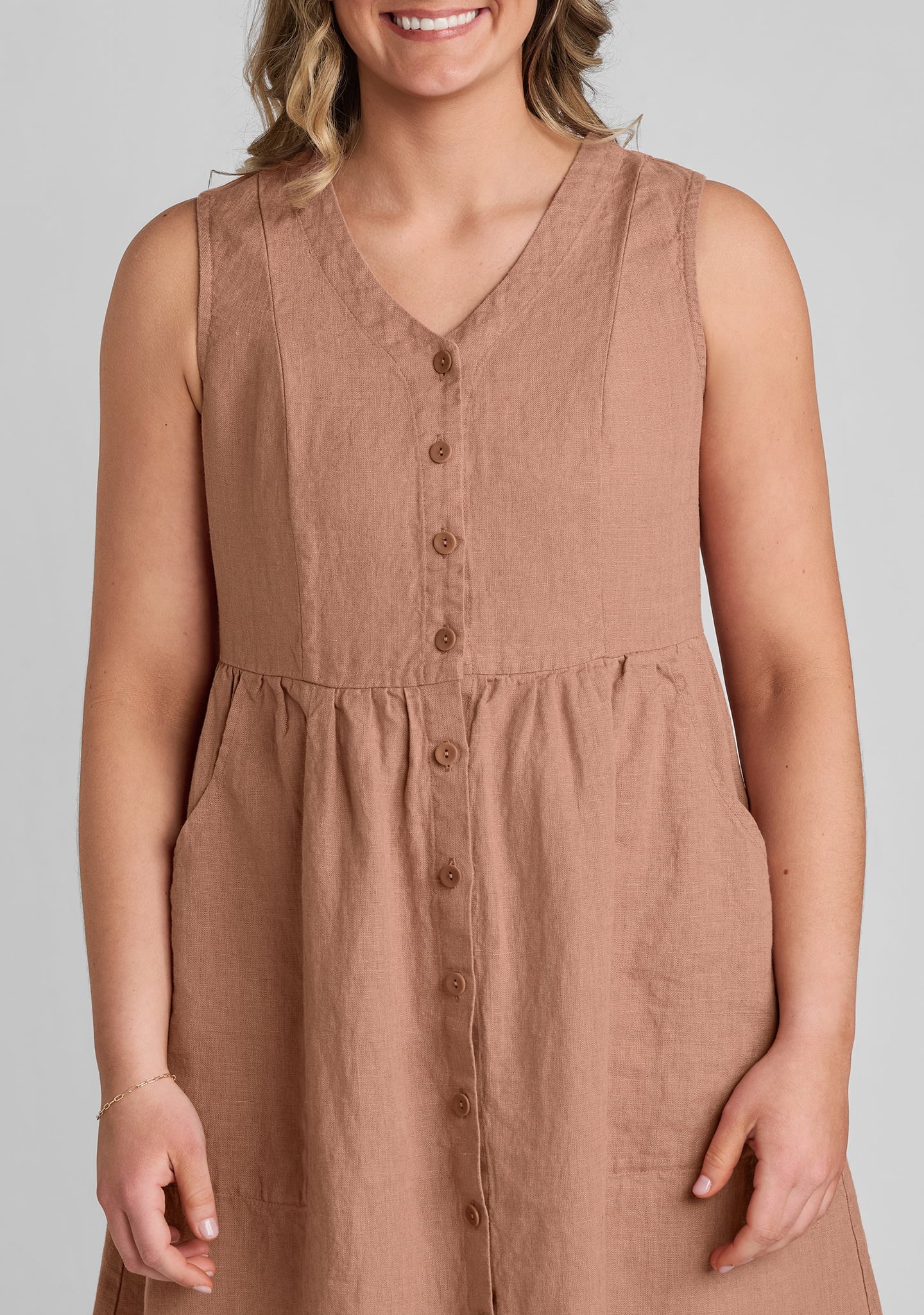 Joyful Dress - Sleeveless Linen Dress - Image 5